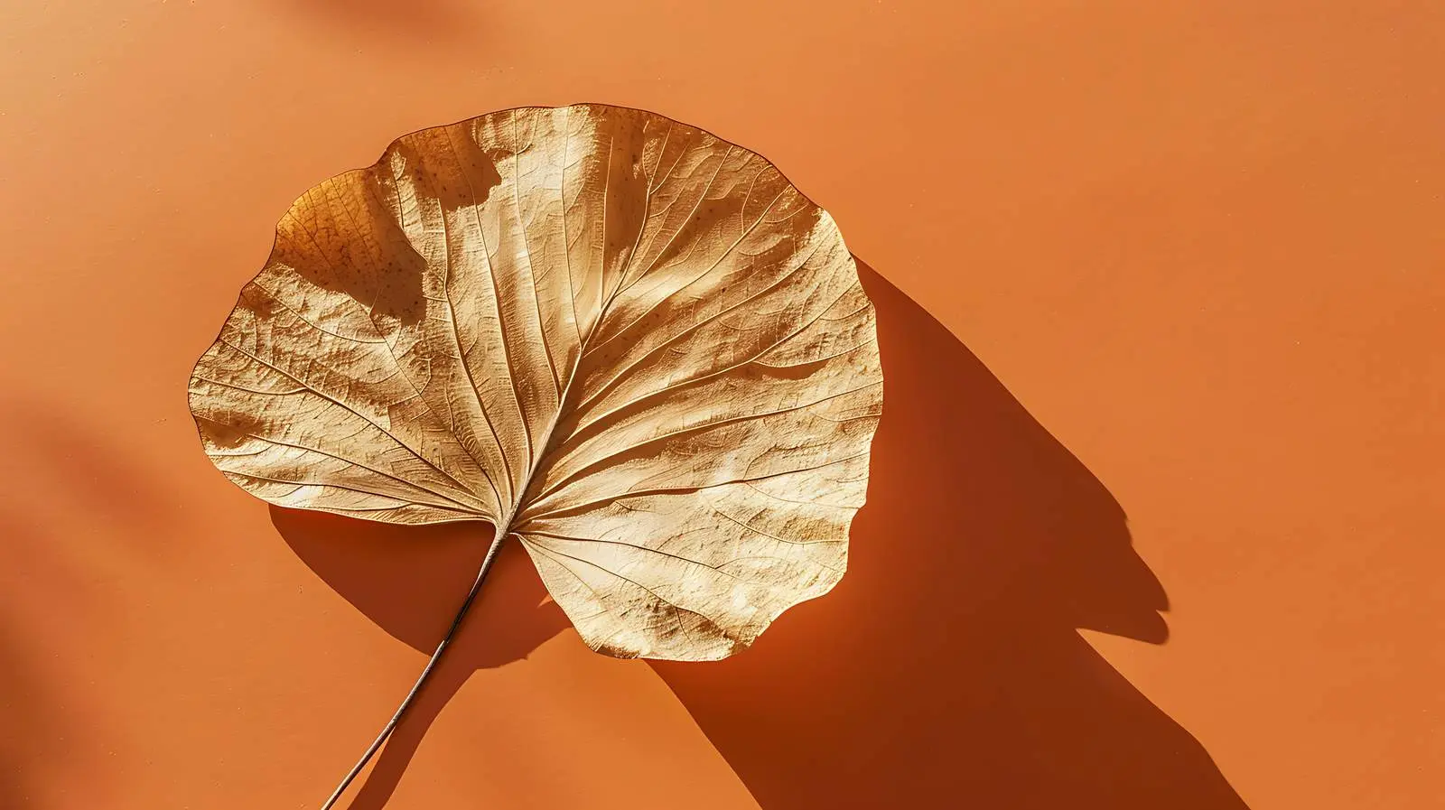 Dried Fan Leaf with Sunlight Shadows — free download from Dotvec