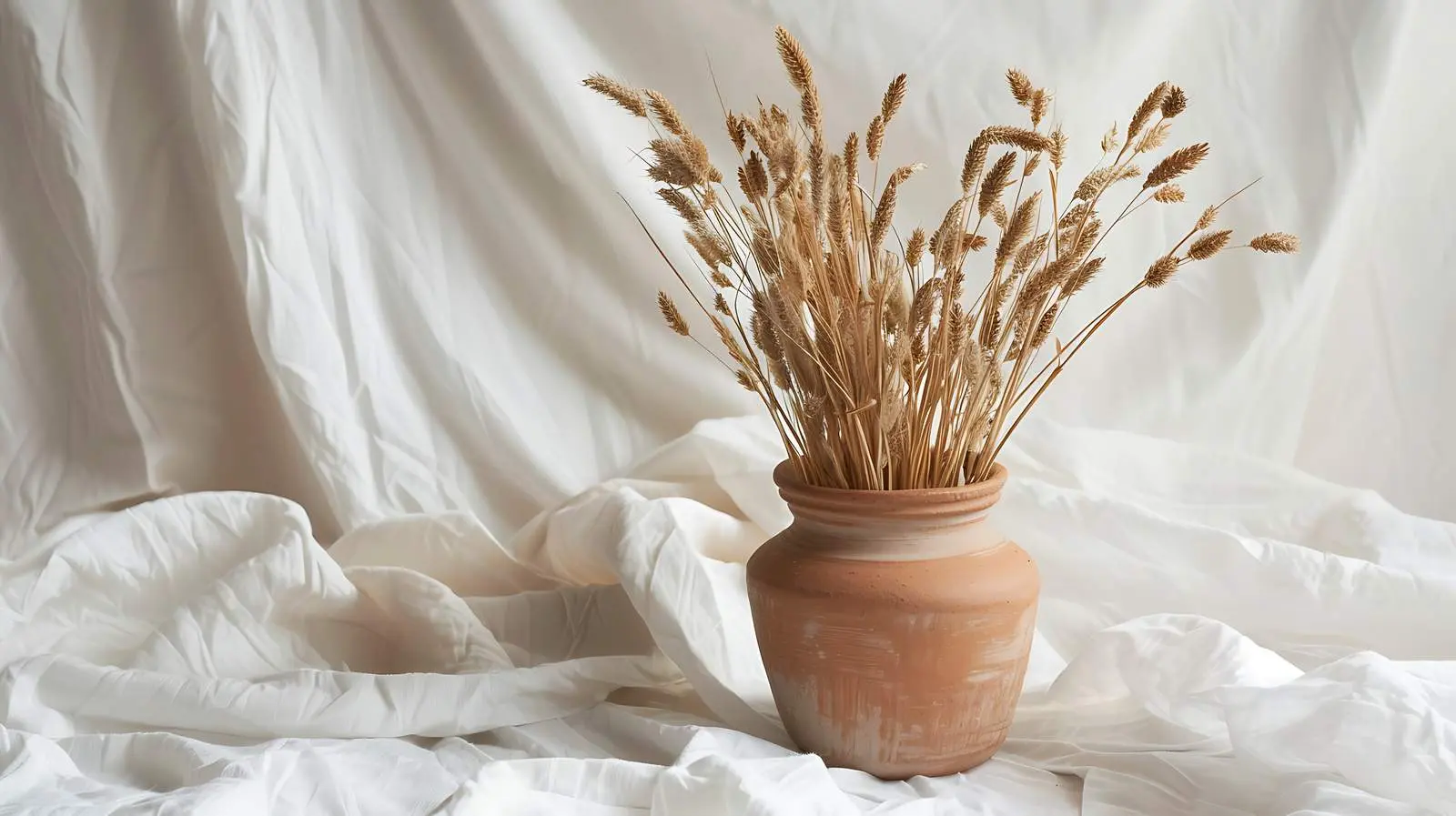 Dried Grass in Beige Clay Pot — free download from Dotvec
