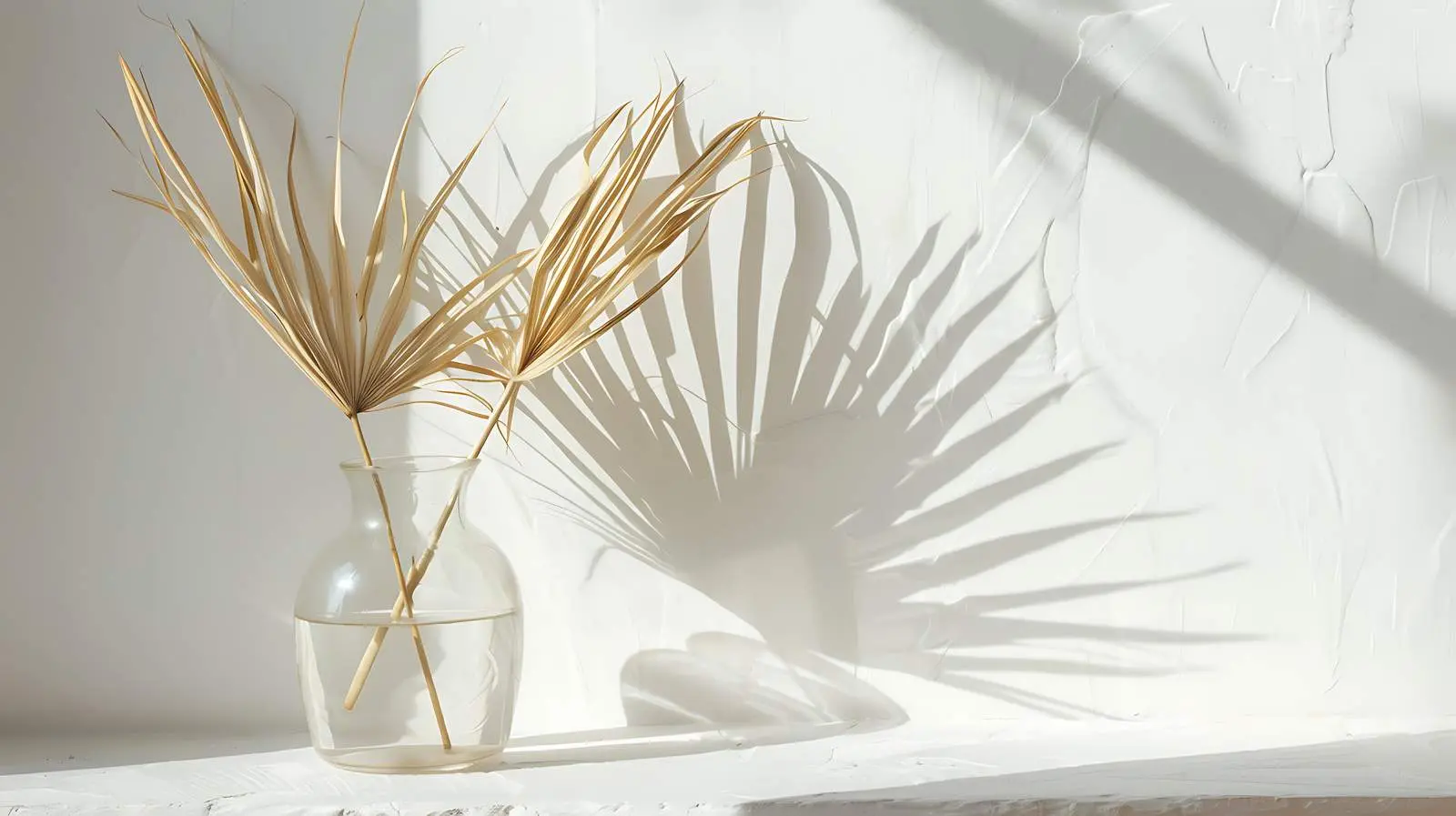 Dried Palm Leaf in Glass Vase – free decorative accent image from Dotvec