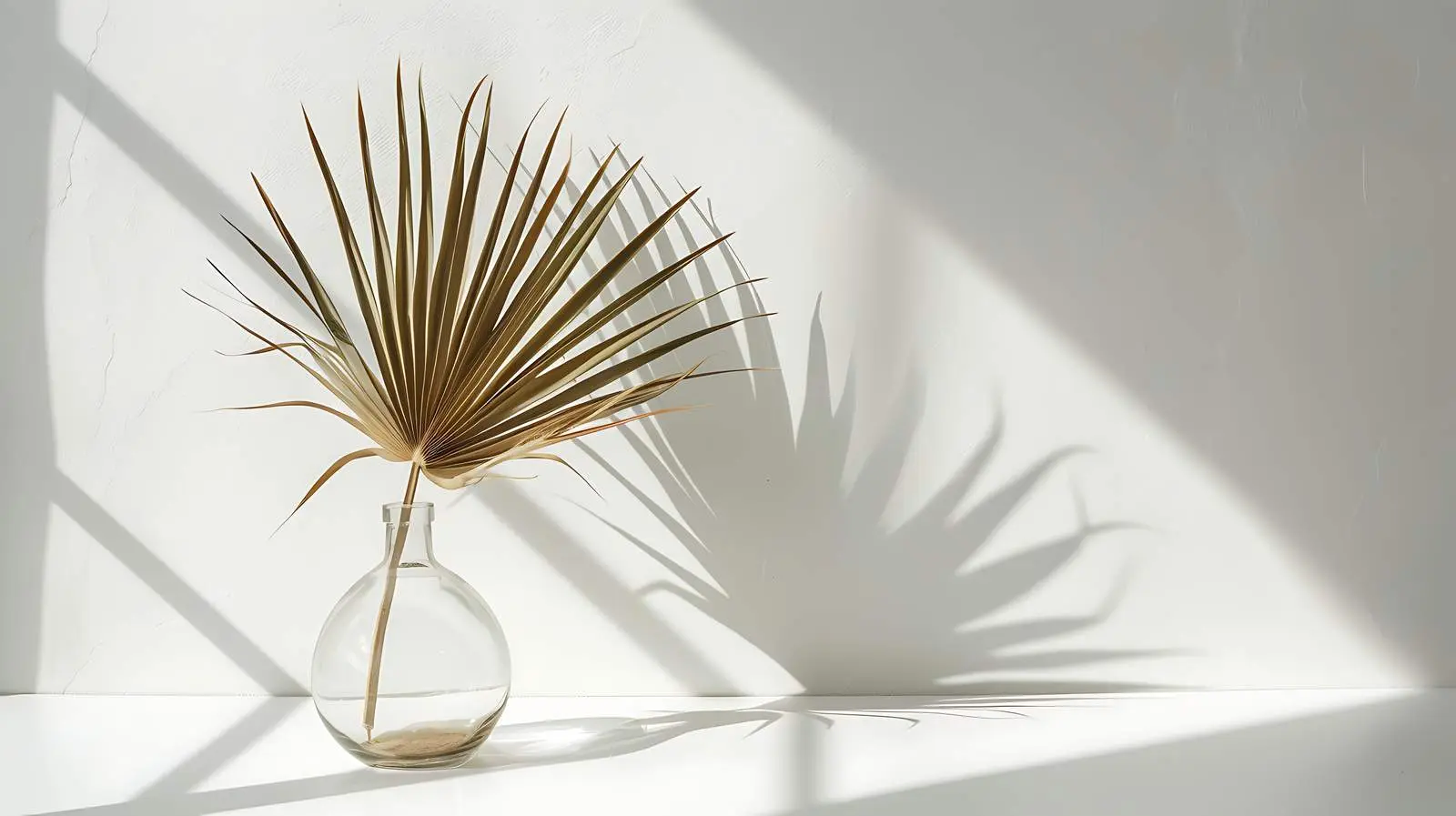 Dried Palm Leaf Stem in Glass Vase – free avian image from Dotvec