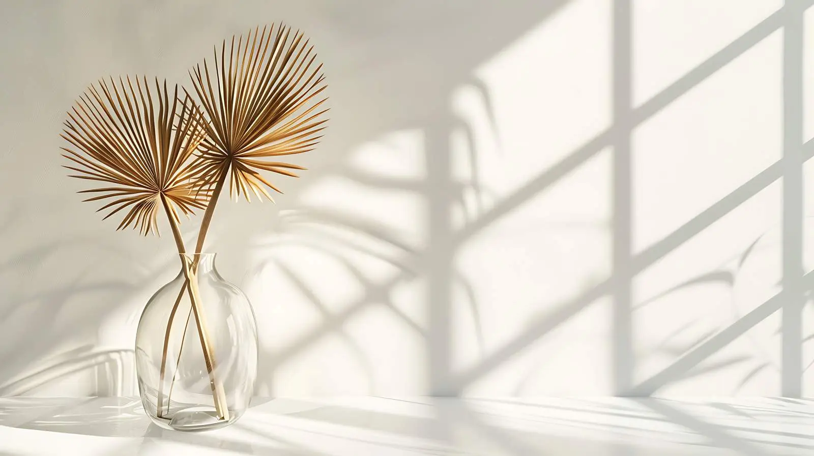 Dried Palm Leaf Stem in Glass Vase – free vintage decor image from Dotvec