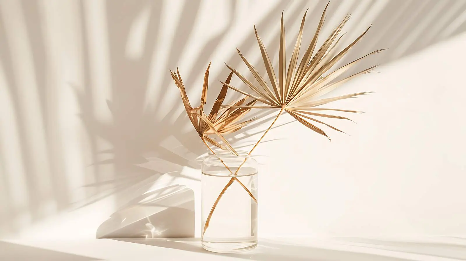Dried Palm Leaf Stem in Glass Vase – free creative styling image from Dotvec