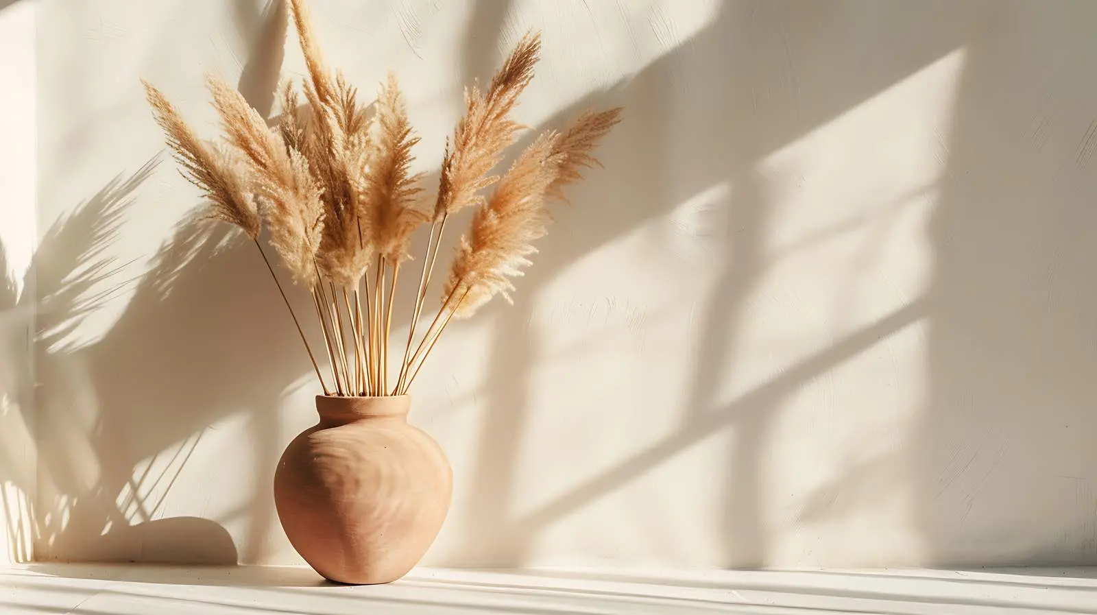 Dried Pampas Grass in Stylish Clay Pot — free download from Dotvec