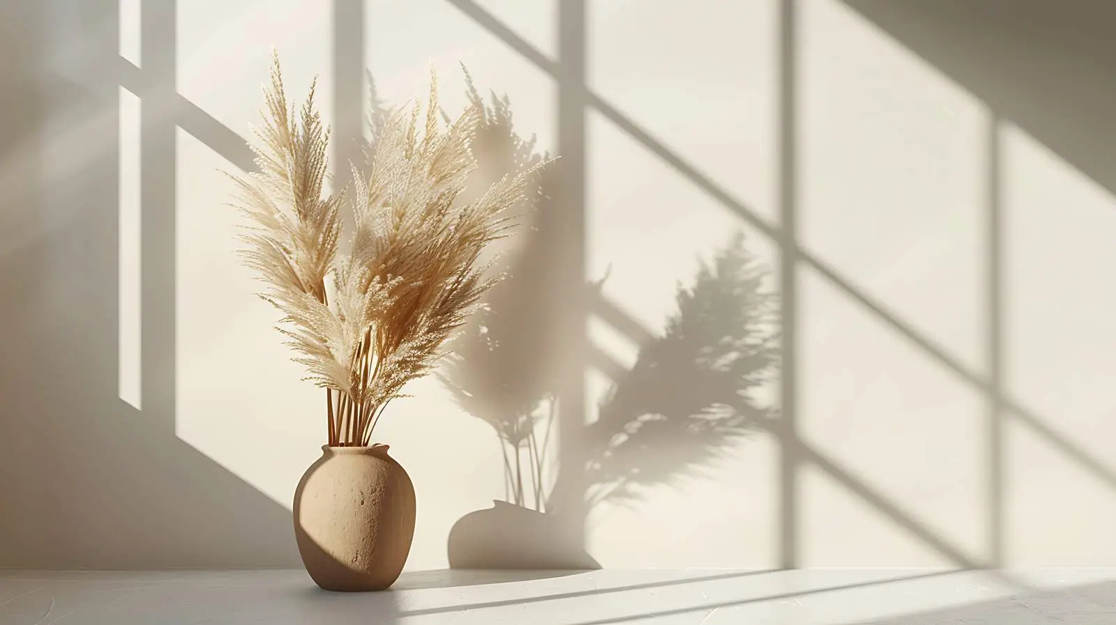 Dried Pampas Grass in Stylish Clay Pot — free download from Dotvec