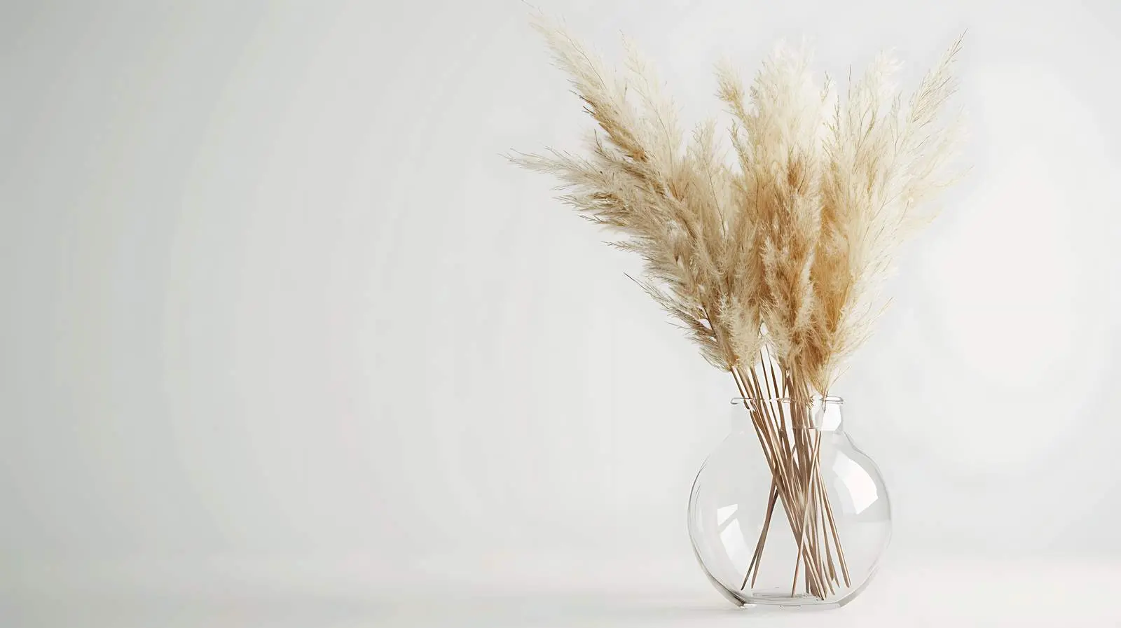 Dried Pampas Grass Bouquet in Glass Vase — free download from Dotvec