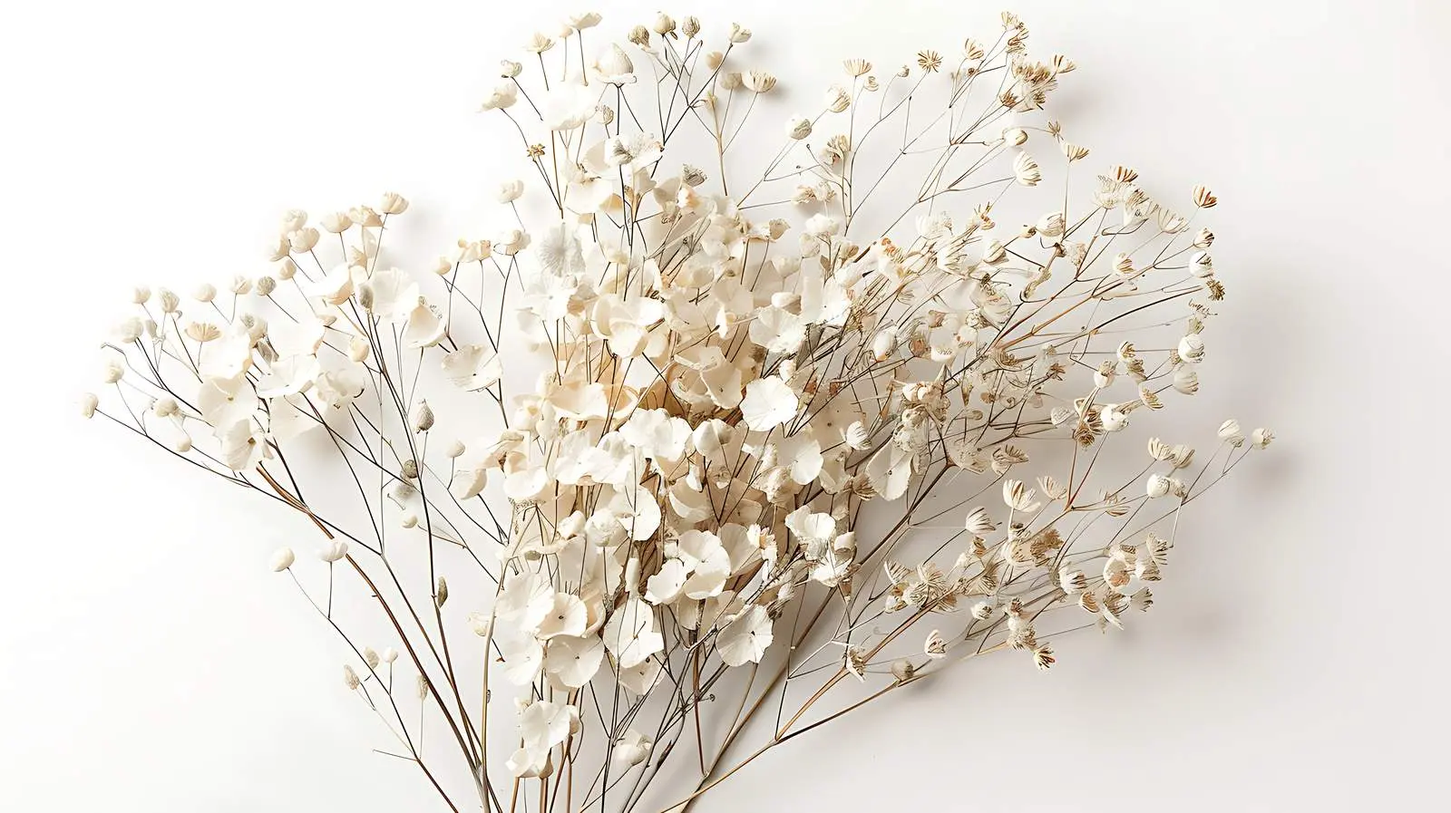 Dried White Leaves Bouquet on White Background — free download from Dotvec