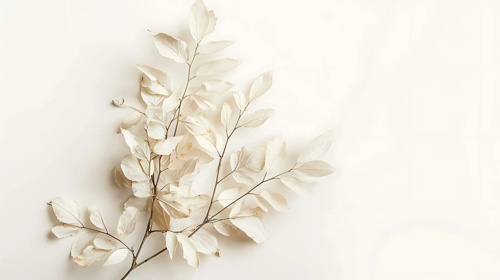 Minimalist Dried White Leaves Bouquet – free avian image from Dotvec