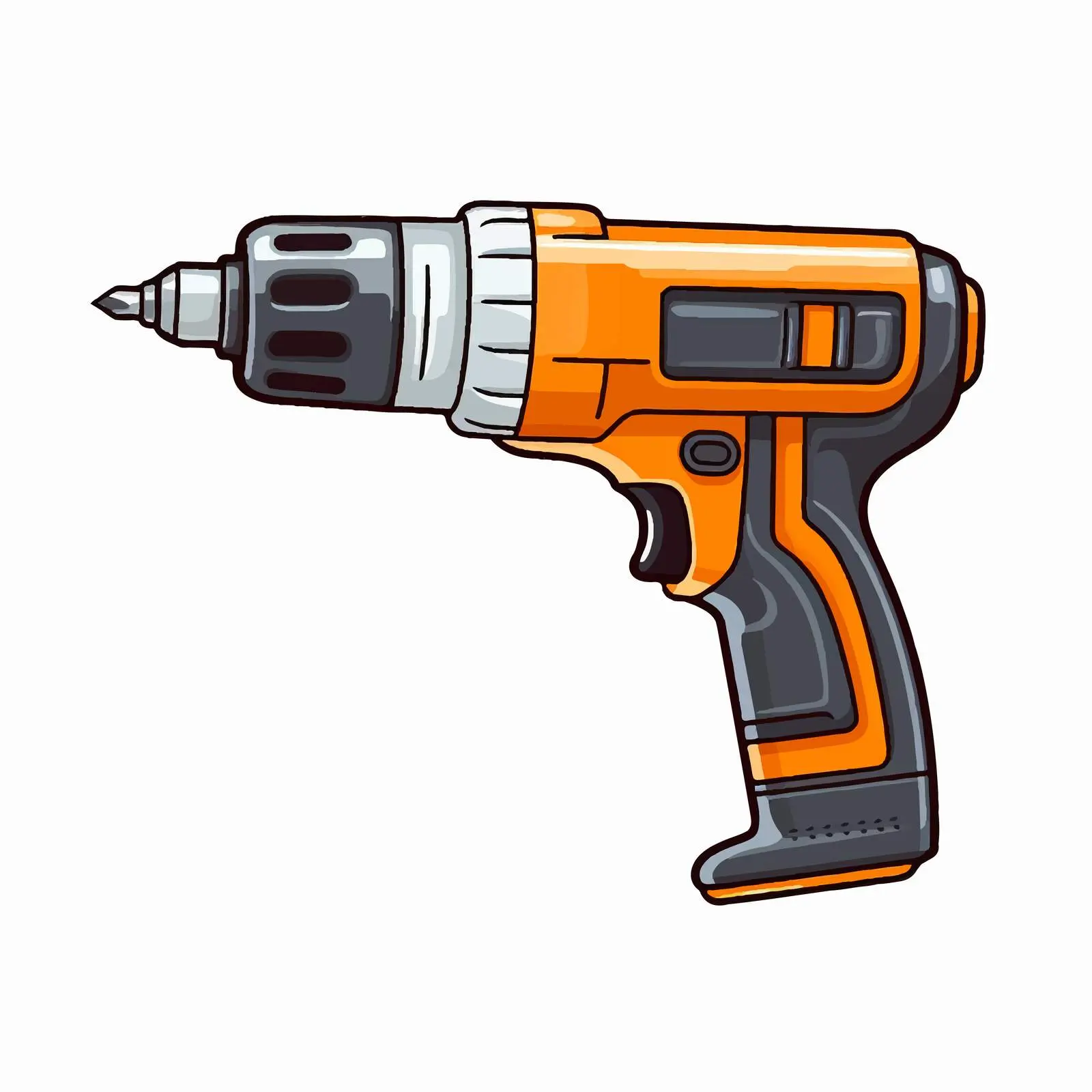 Drill Outline Vector Illustration on White Background — free download from Dotvec