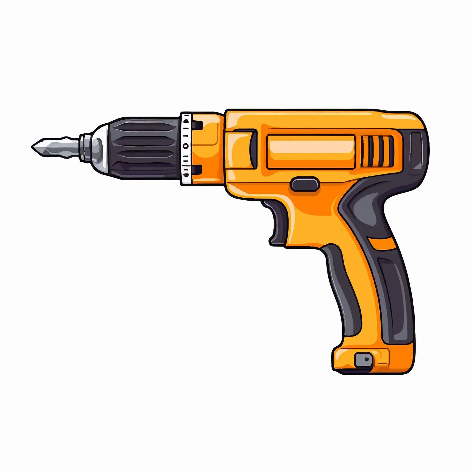 Drill Outline Vector Illustration on White Background — free download from Dotvec