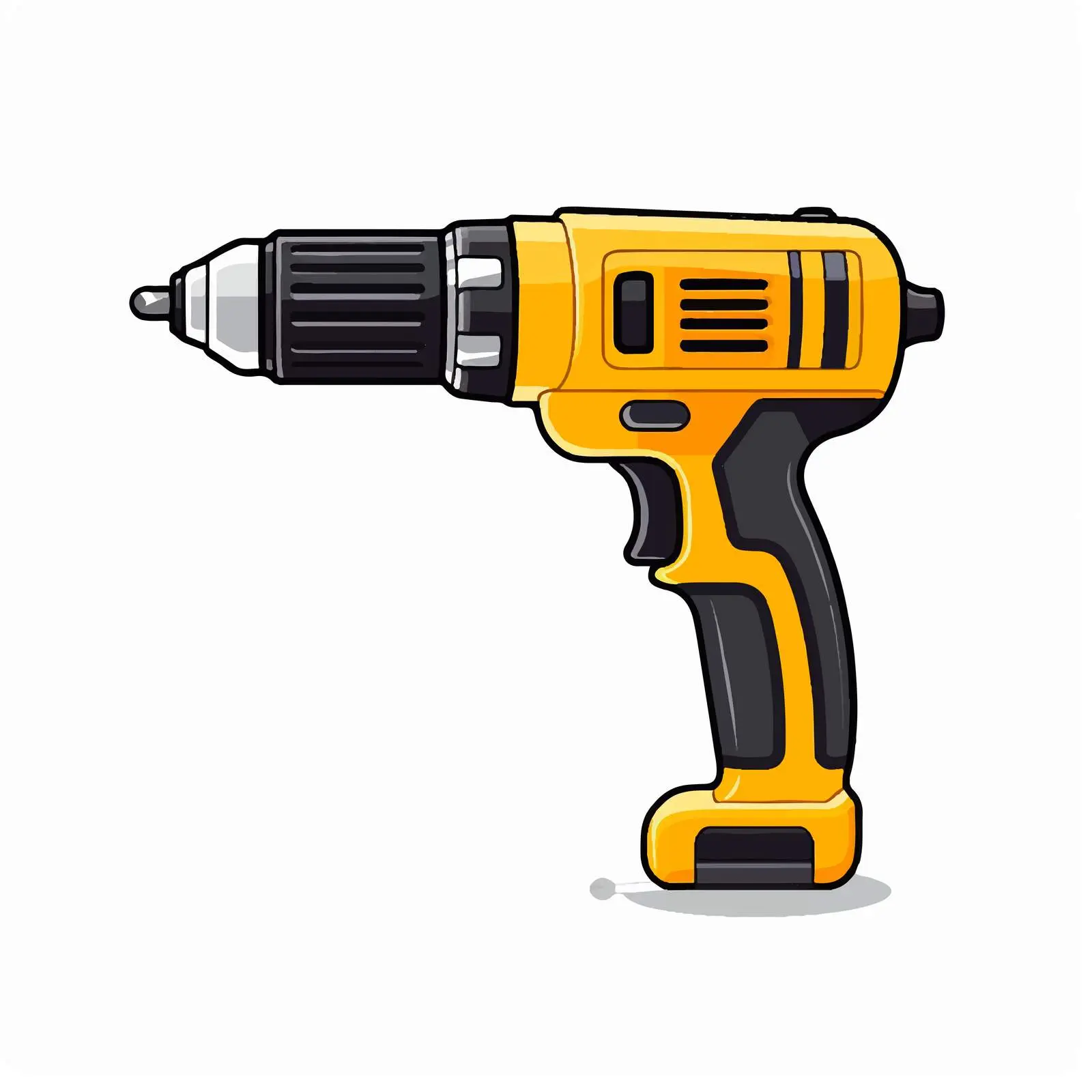 Drill Outline Vector Illustration on White Background – free carpentry image from Dotvec