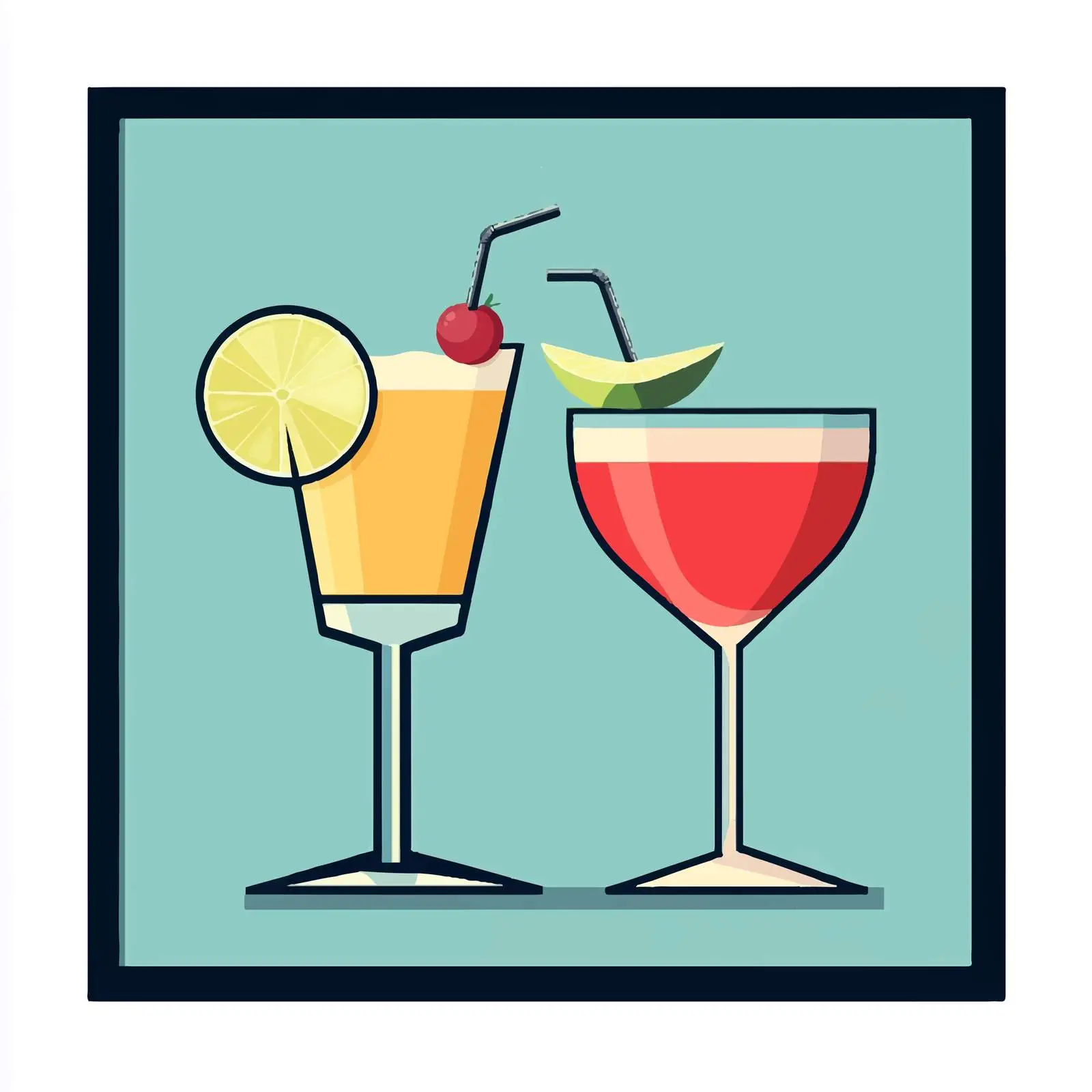 Flat Vector Drink Illustration in Frame — free download from Dotvec