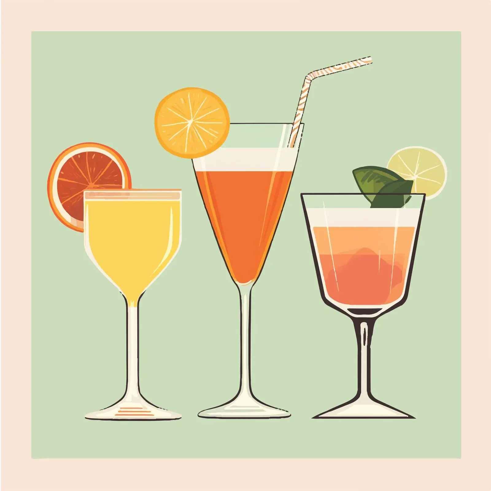 Flat Vector Drinks Illustration Design — free download from Dotvec