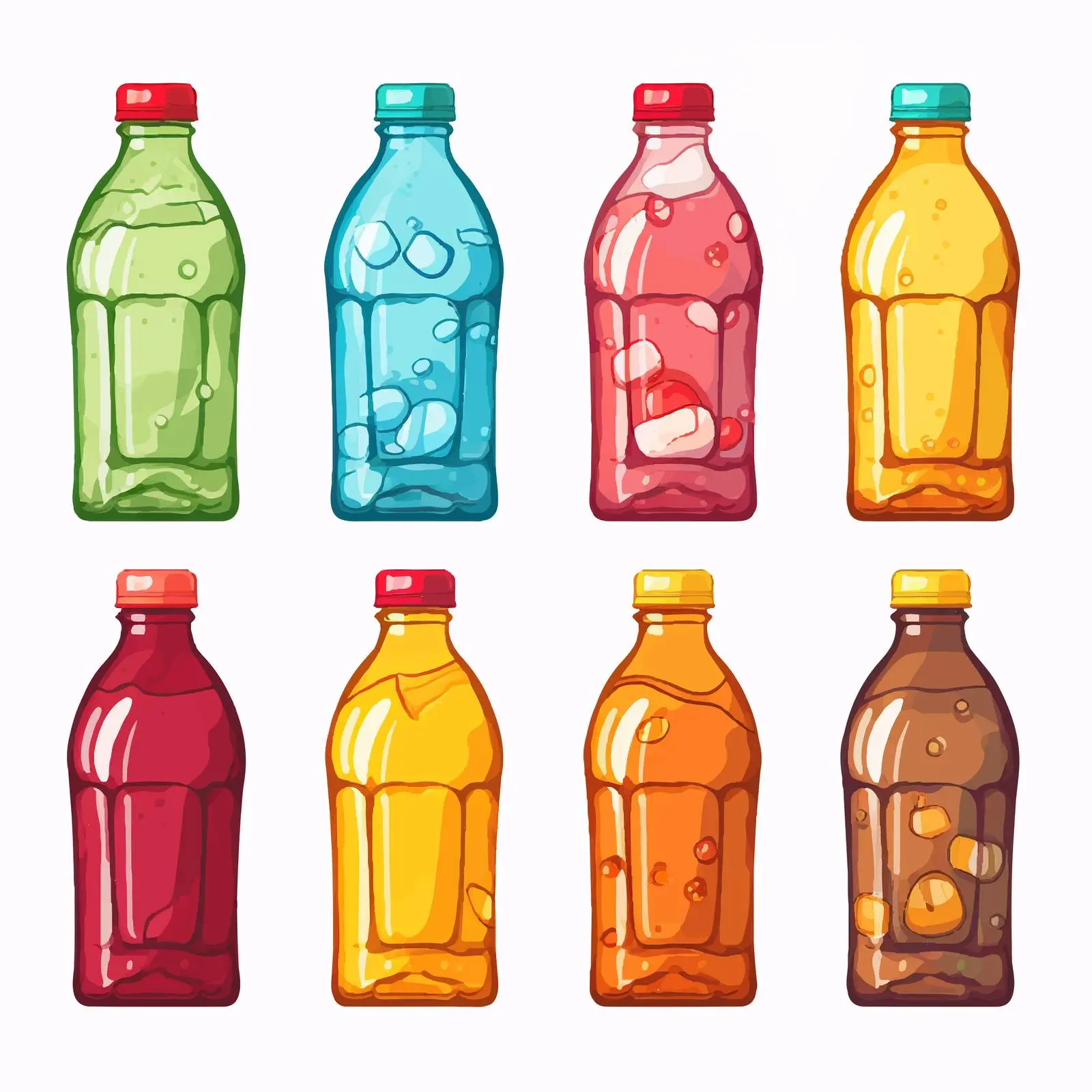 Line Vector Illustration of Drinks in Plastic Bottles — free download from Dotvec