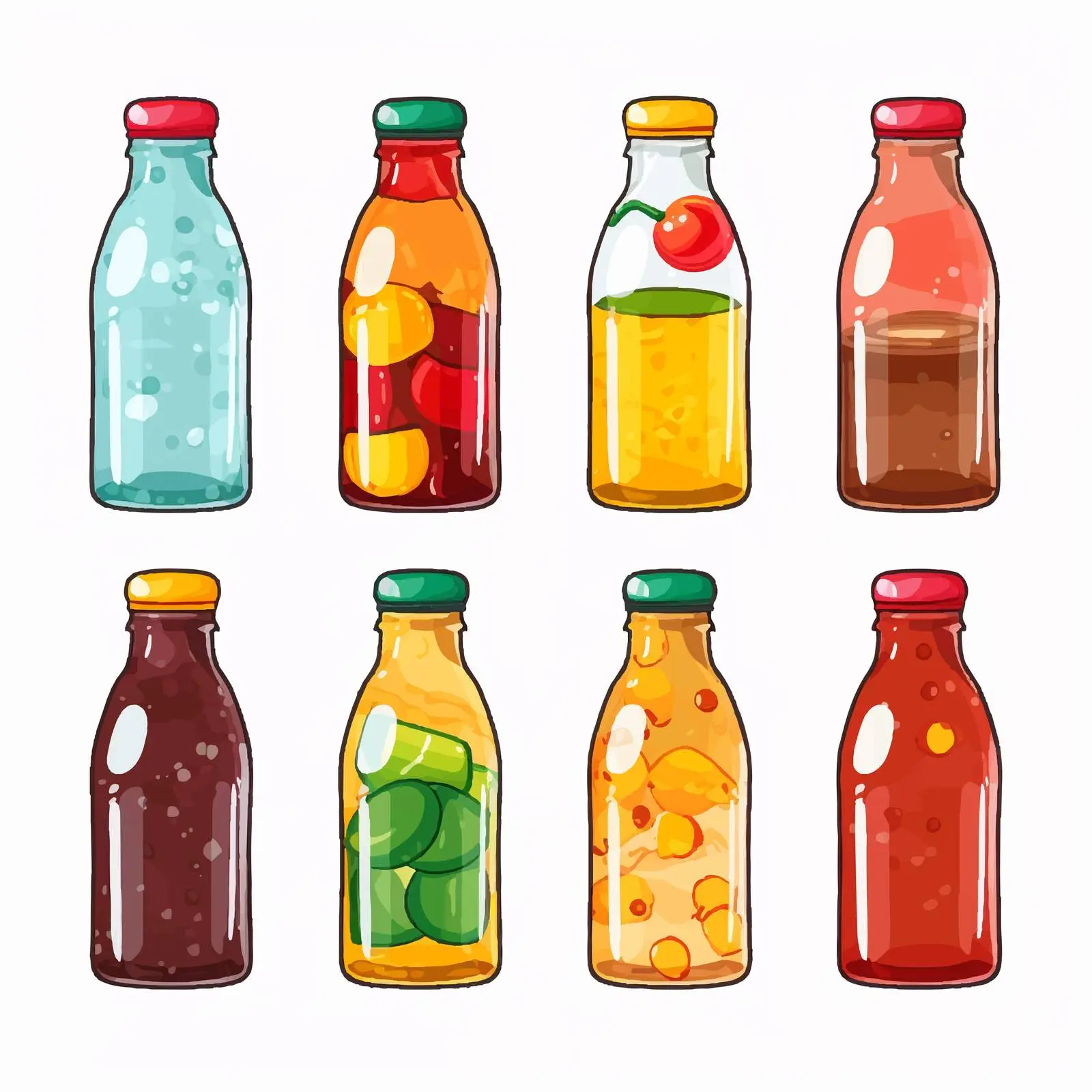 Vector Illustration of Drinks in Plastic Bottles — free download from Dotvec
