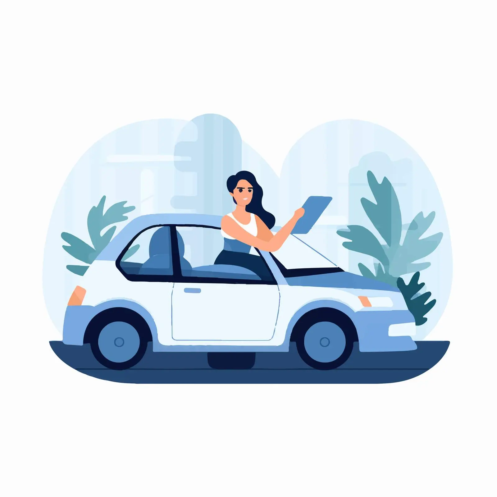 Beginner Driver Learning Behind Steering Wheel – free rules image from Dotvec