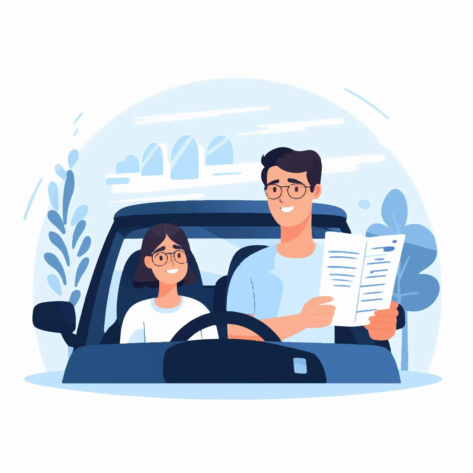 Beginner Driver Learning Behind Steering Wheel – free learning experience image from Dotvec