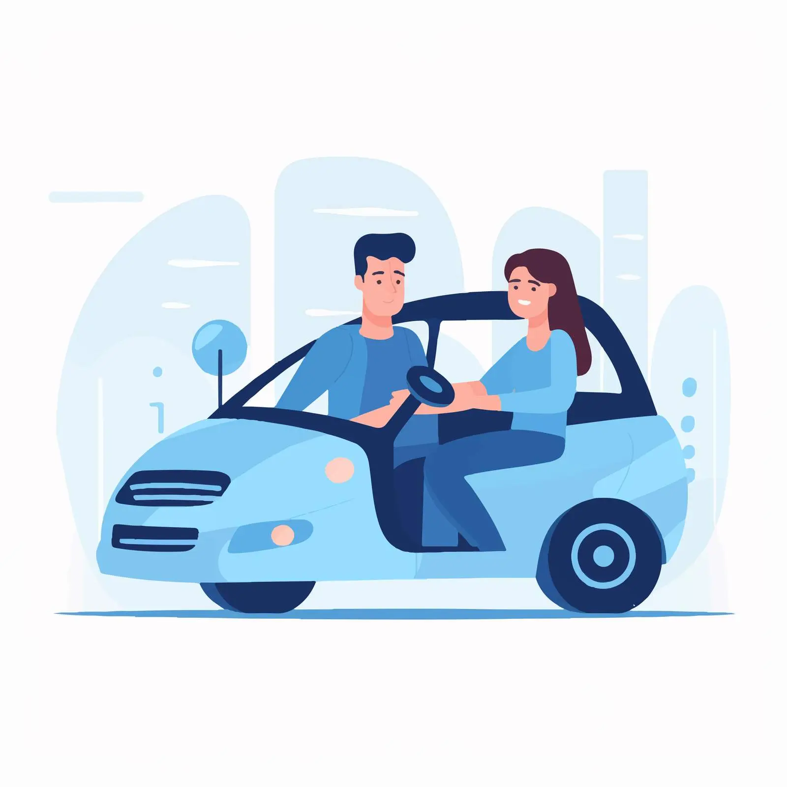 Beginner Driver Learning Behind Steering Wheel — free download from Dotvec