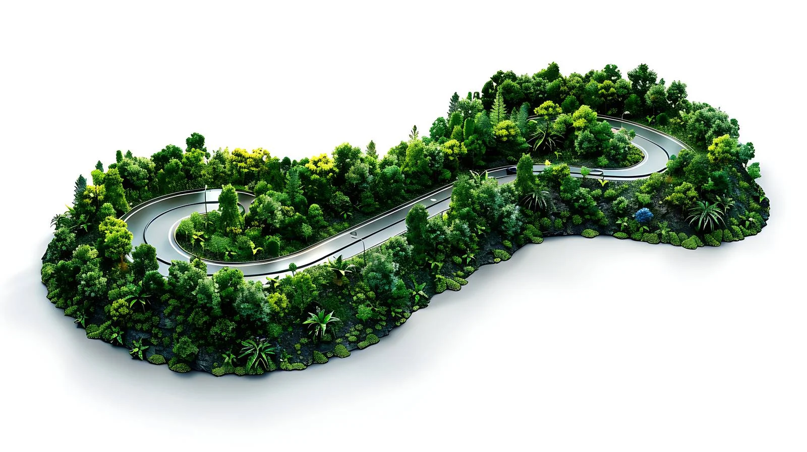 Aerial Perspective of Serpentine Road Amid Summer — free download from Dotvec