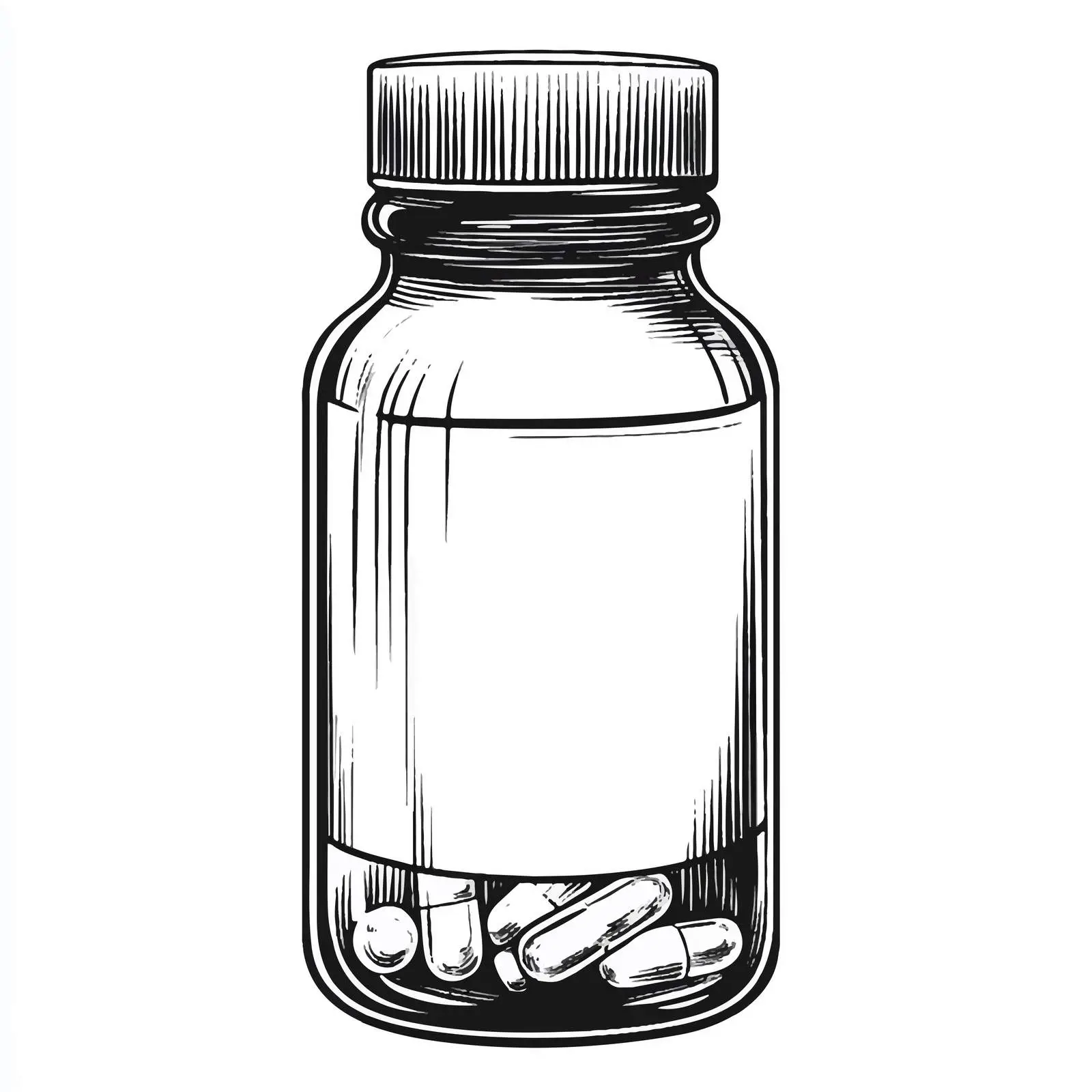 Black and White Drug Bottle Vector — free download from Dotvec
