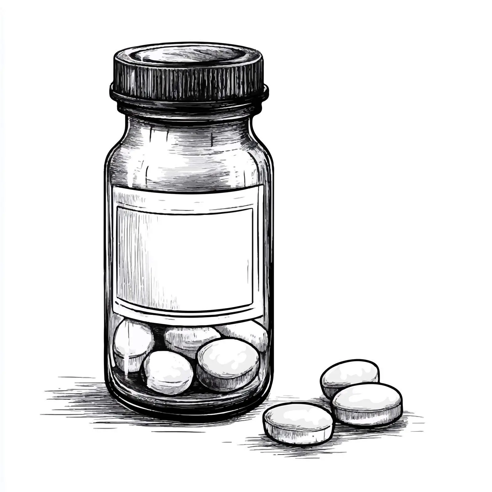 Black and White Drug Bottle Vector — free download from Dotvec