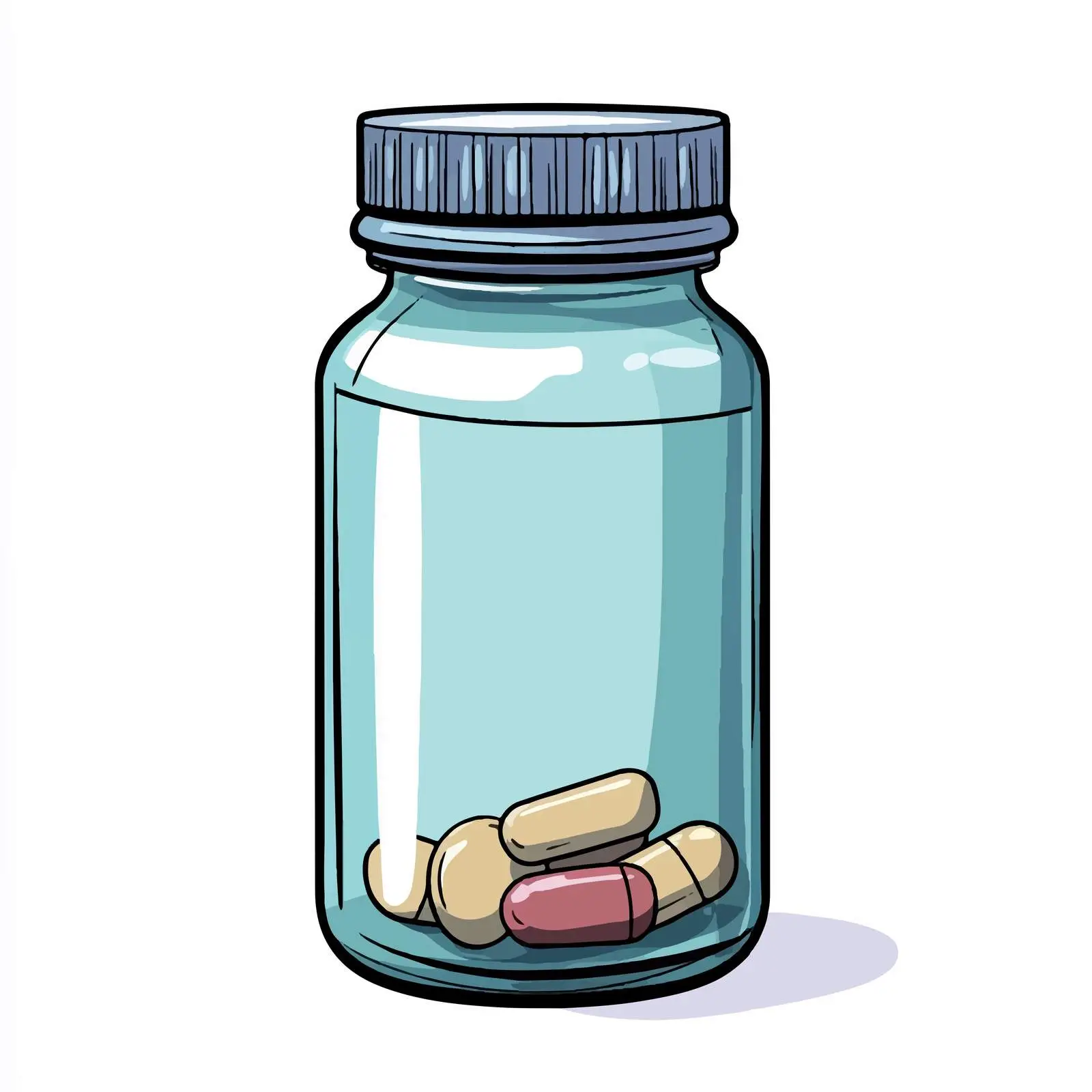 Hand-Drawn Cartoon Drug Bottle Vector – free consumables image from Dotvec