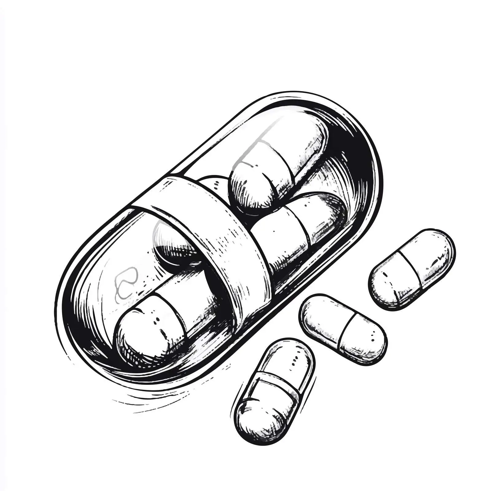 Cartoon Drug Capsule and Money Illustration — free download from Dotvec