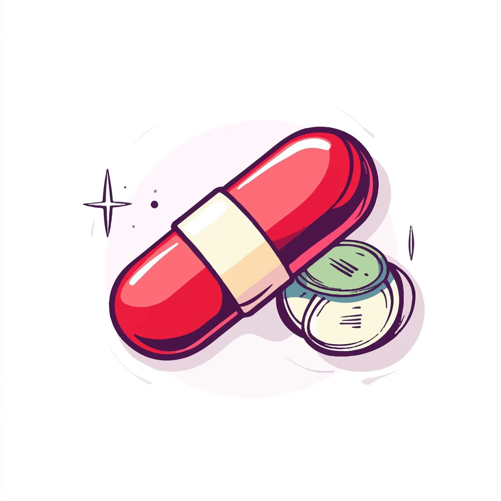 Cartoon Drug Capsule and Money Vector — free download from Dotvec