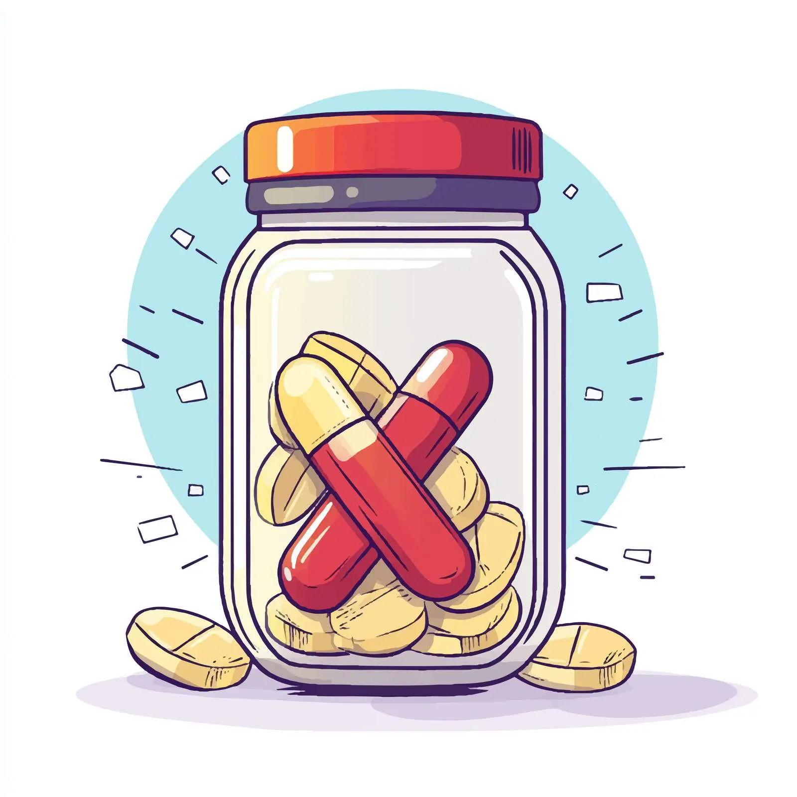 Cartoon Drug Capsule and Money Vector — free download from Dotvec