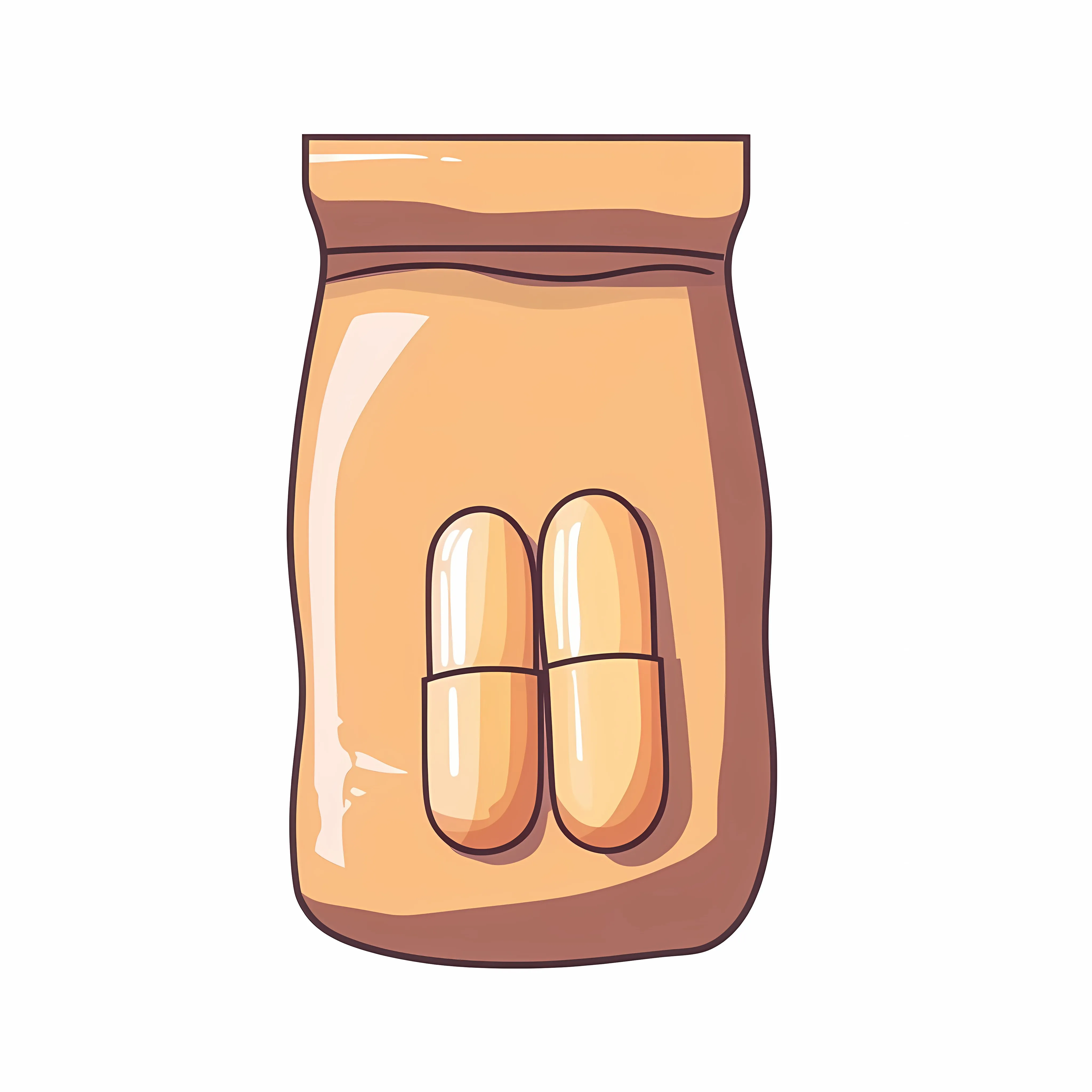 Cartoon Drug Pill in Brown Plastic Bag — free download from Dotvec
