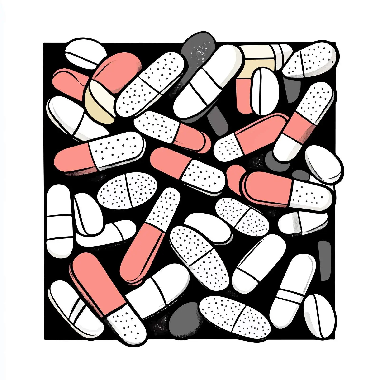 Cartoon Drug Pills Vector Illustration — free download from Dotvec