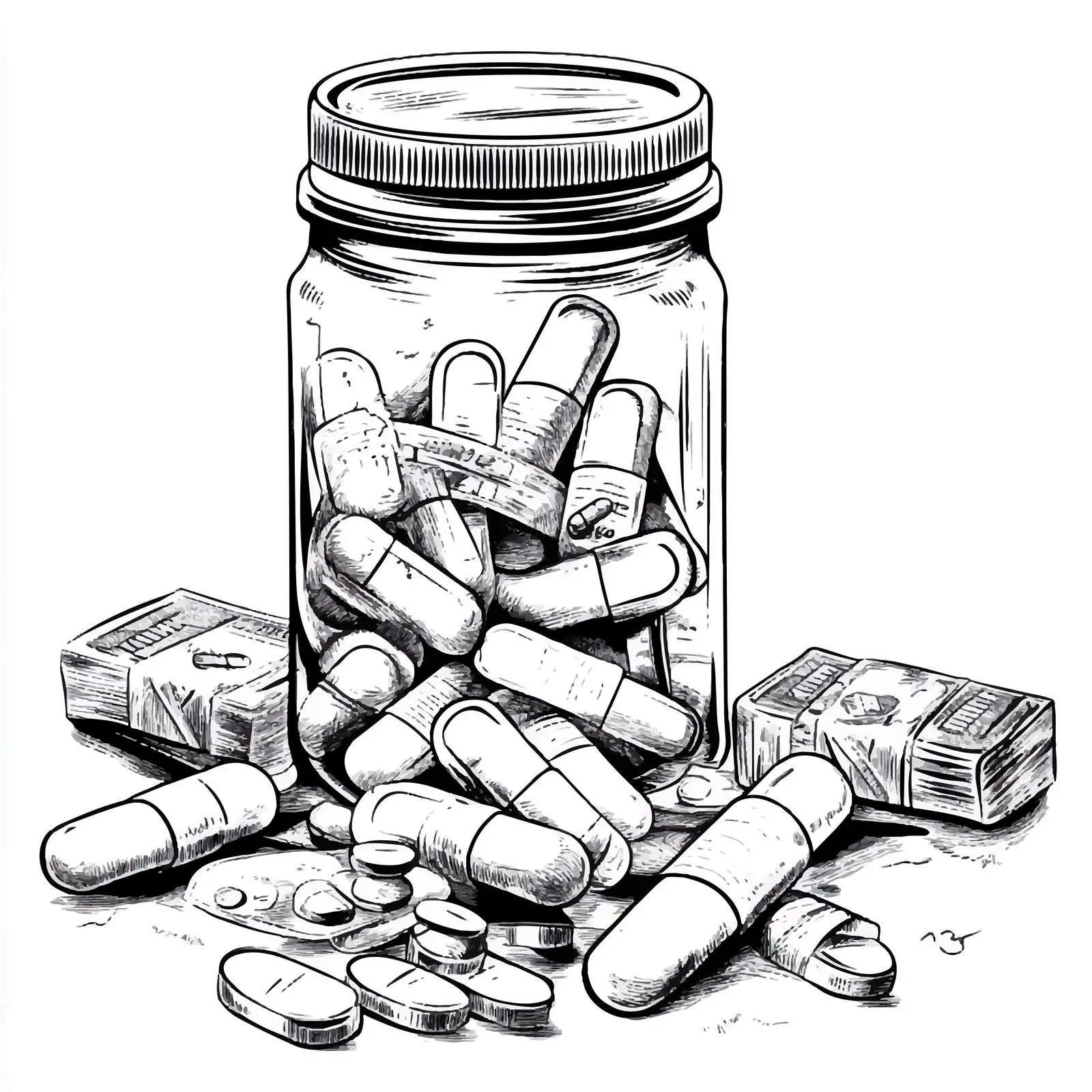 Cartoon Illustration of Drugs and Money — free download from Dotvec