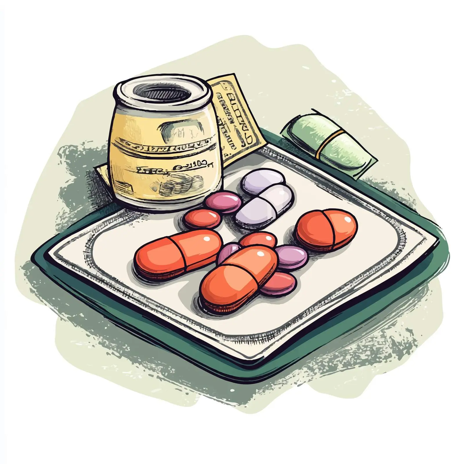 Cartoon Vector of Drugs and Money — free download from Dotvec