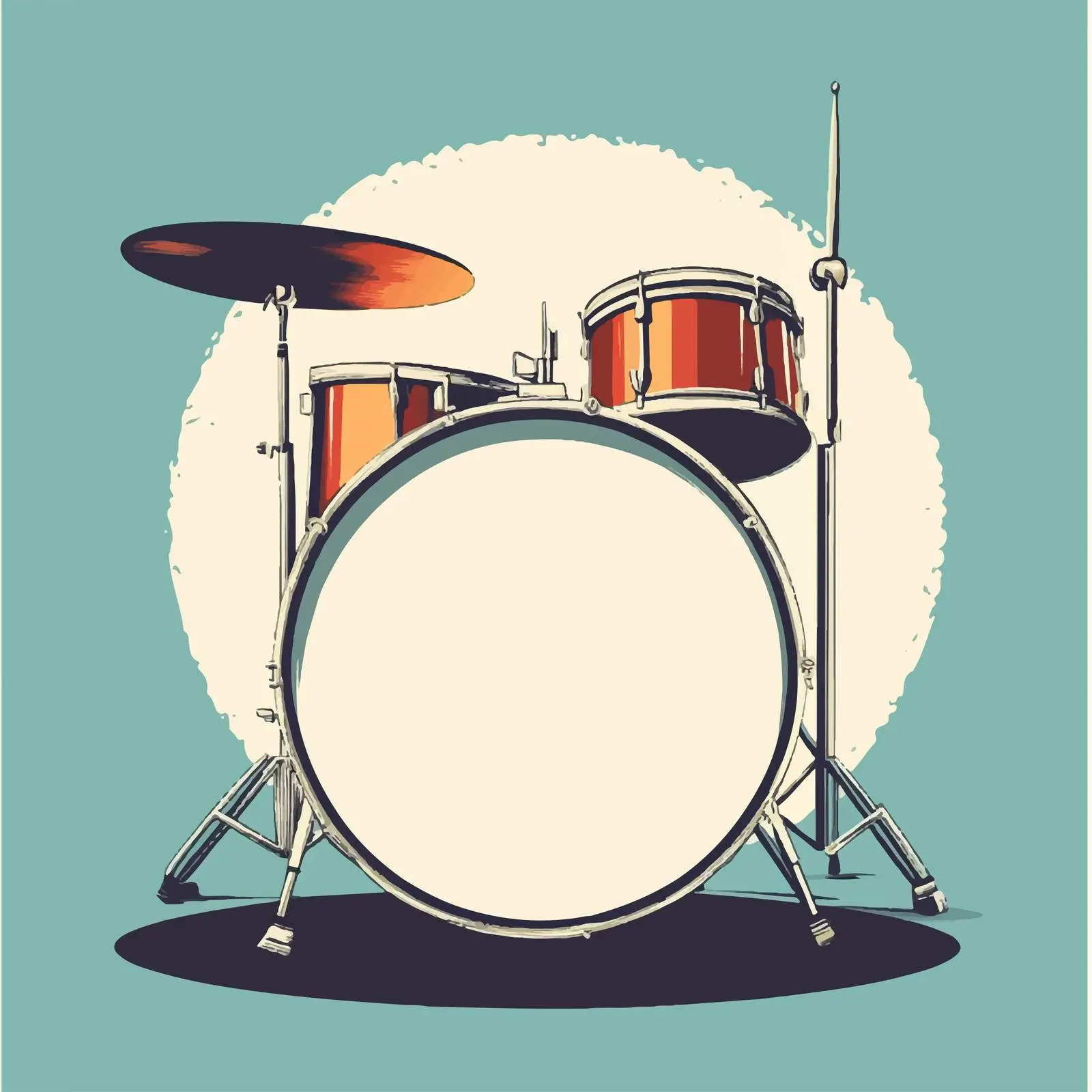 Minimal Drum Flat Vector Illustration — free download from Dotvec