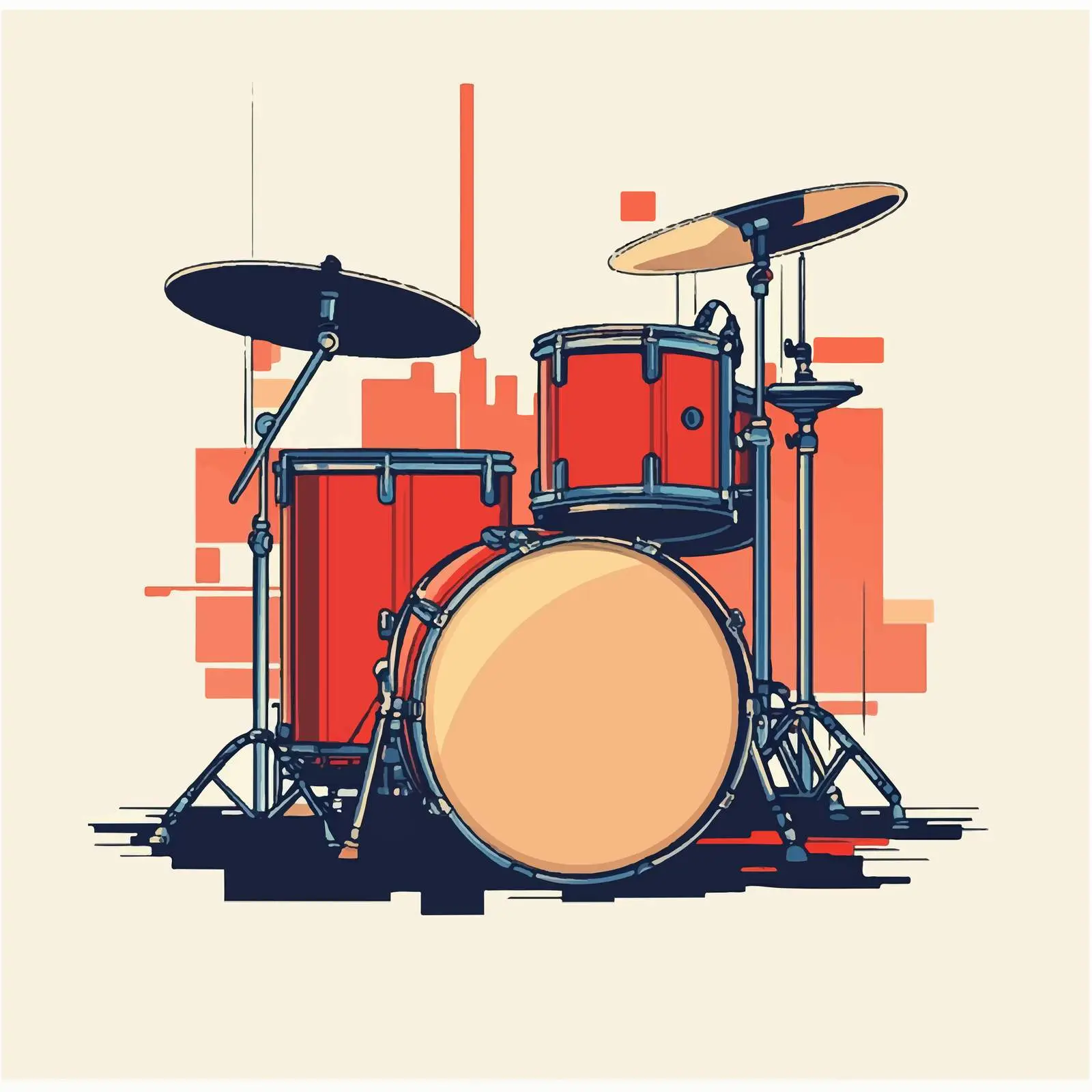Minimal Drum Vector Illustration Frame — free download from Dotvec
