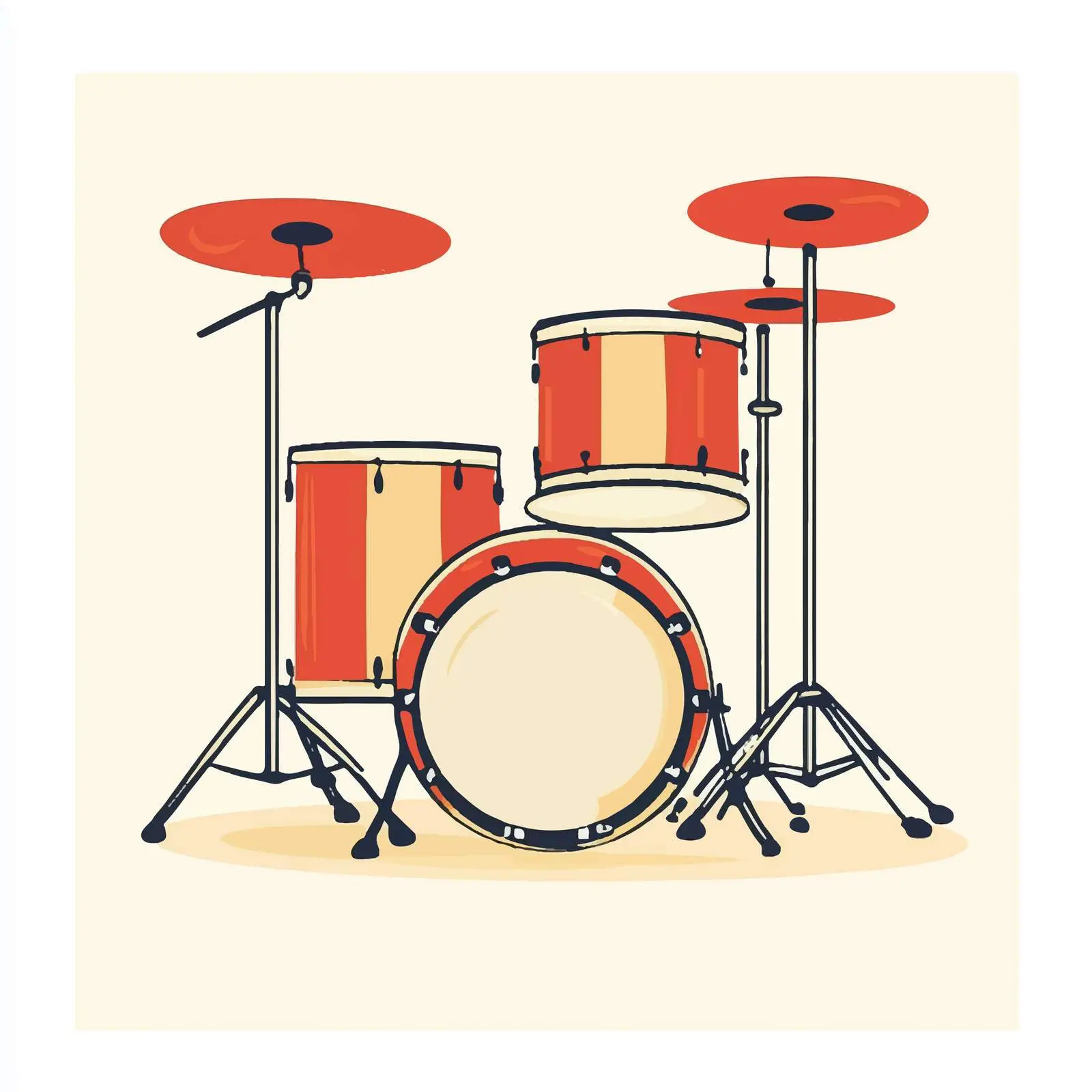Minimal Drum Vector Illustration in Frame — free download from Dotvec