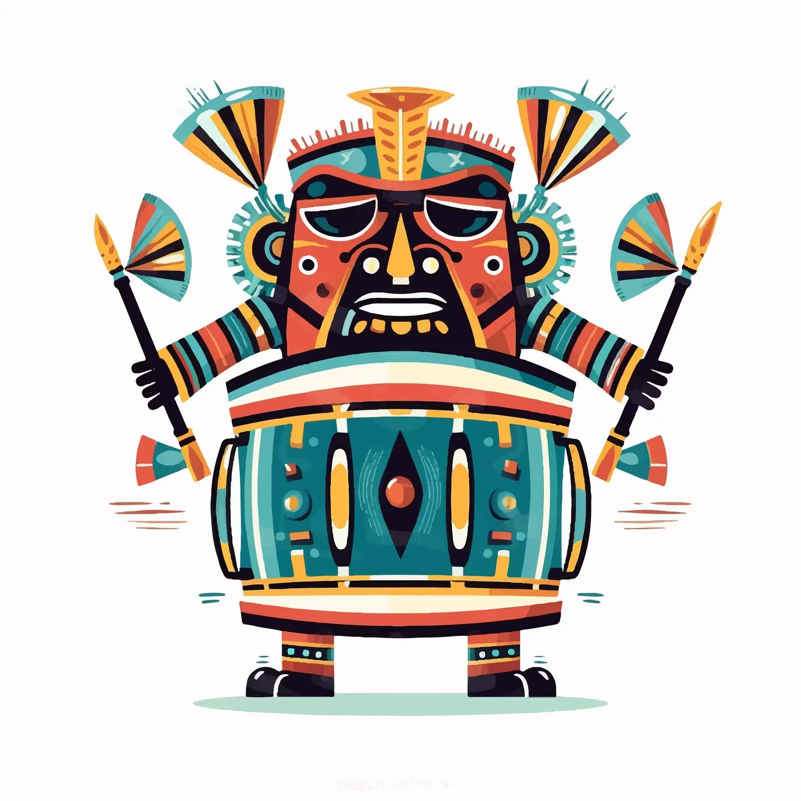 Cartoon Drum Line Vector Illustration – free march image from Dotvec