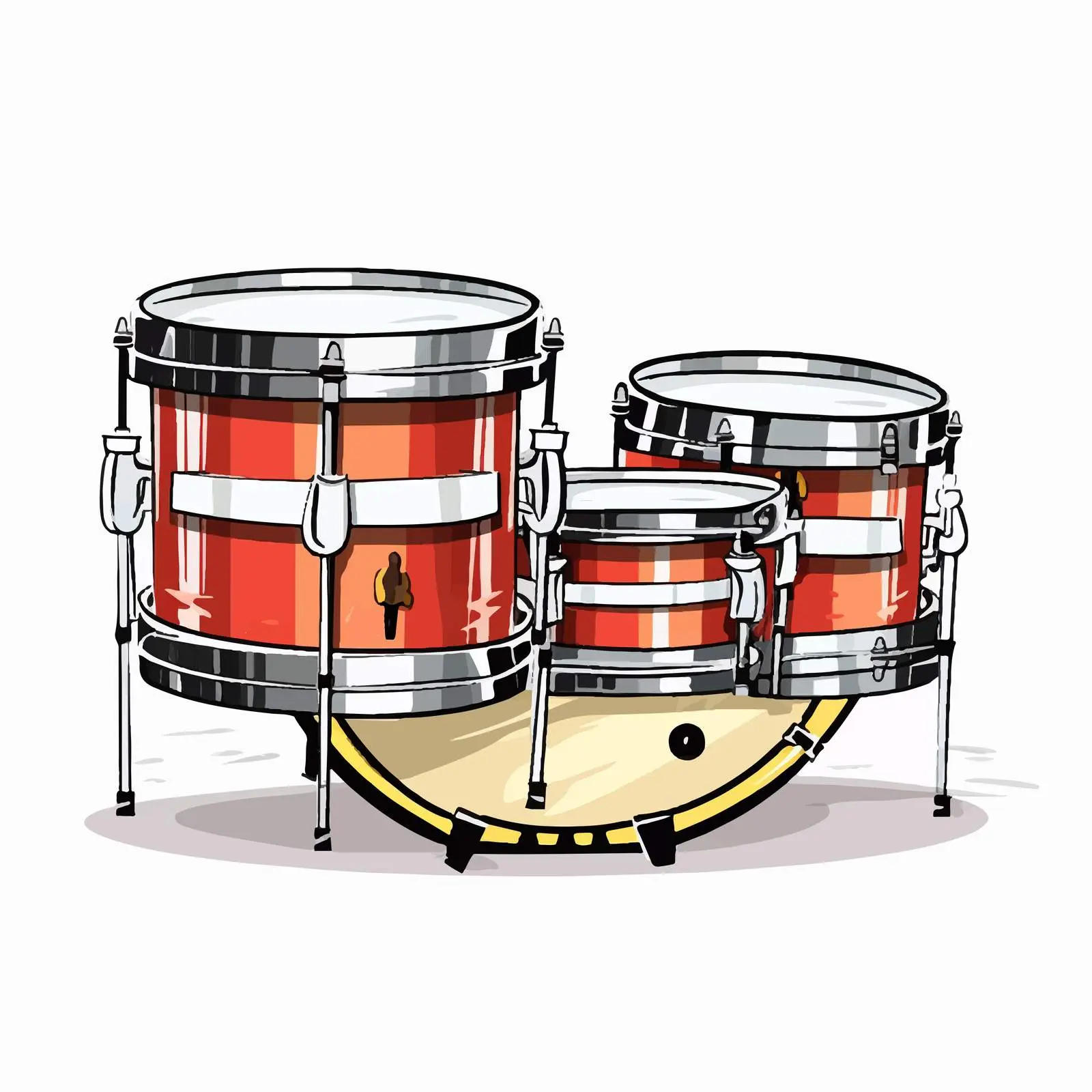 Cartoon Drum Line Vector Illustration – free march image from Dotvec