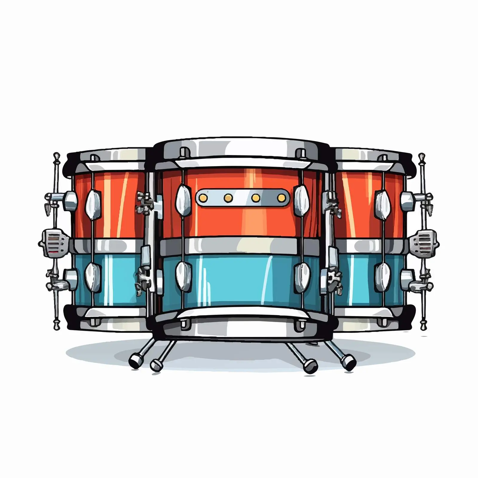 Cartoon Drum Line Vector Illustration — free download from Dotvec