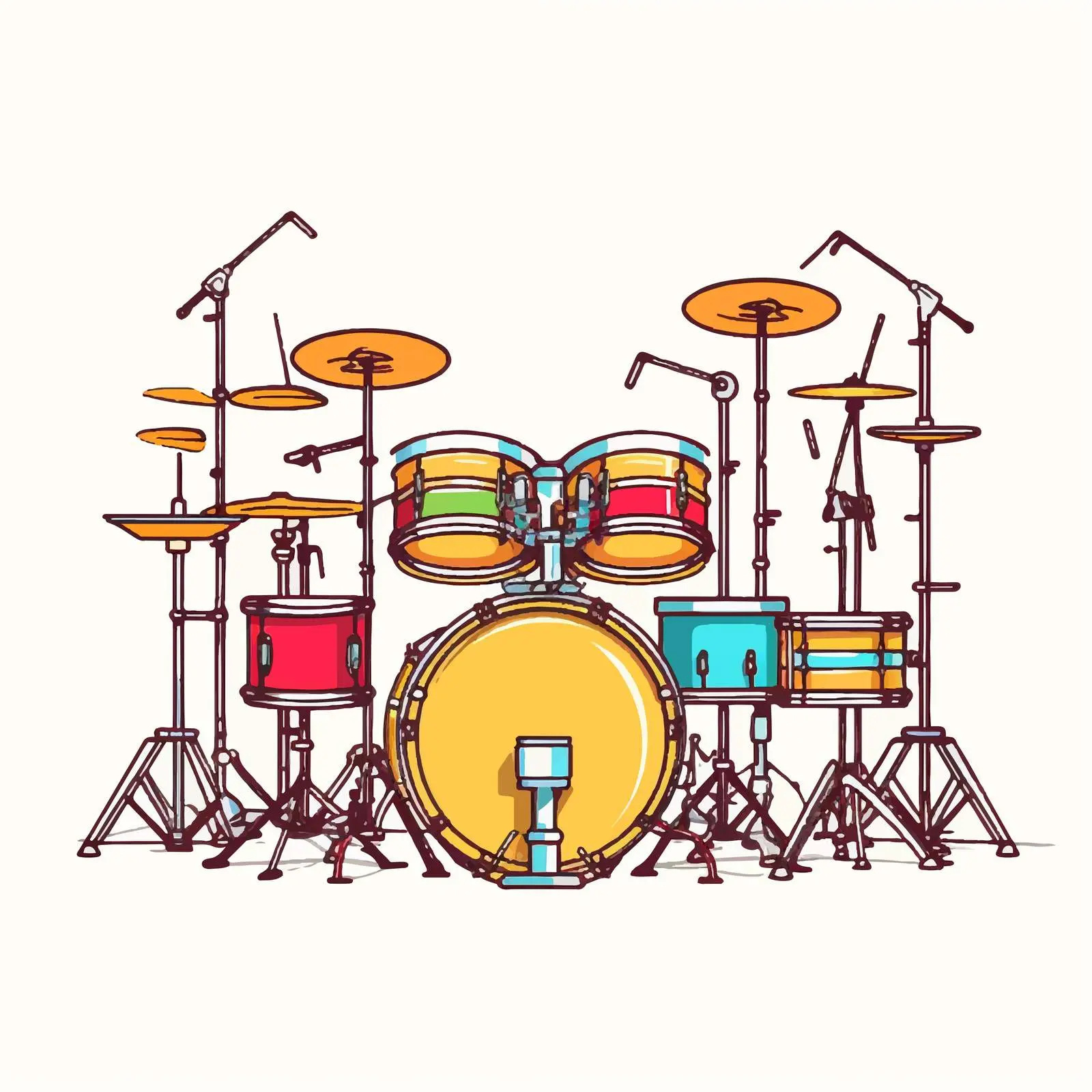 Vector Illustration of Drum Music Instruments — free download from Dotvec