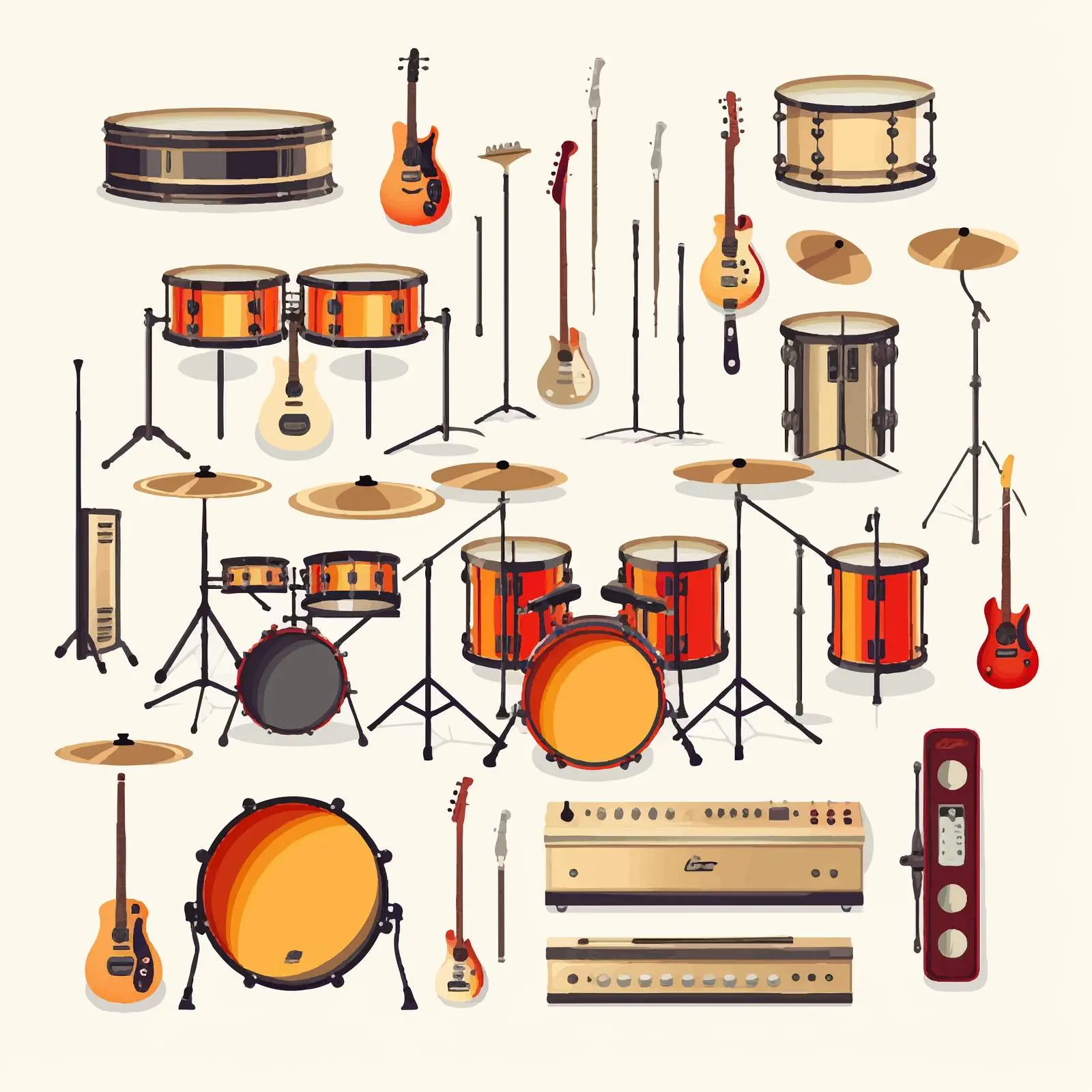 Drum Music Instruments Vector Illustration — free download from Dotvec