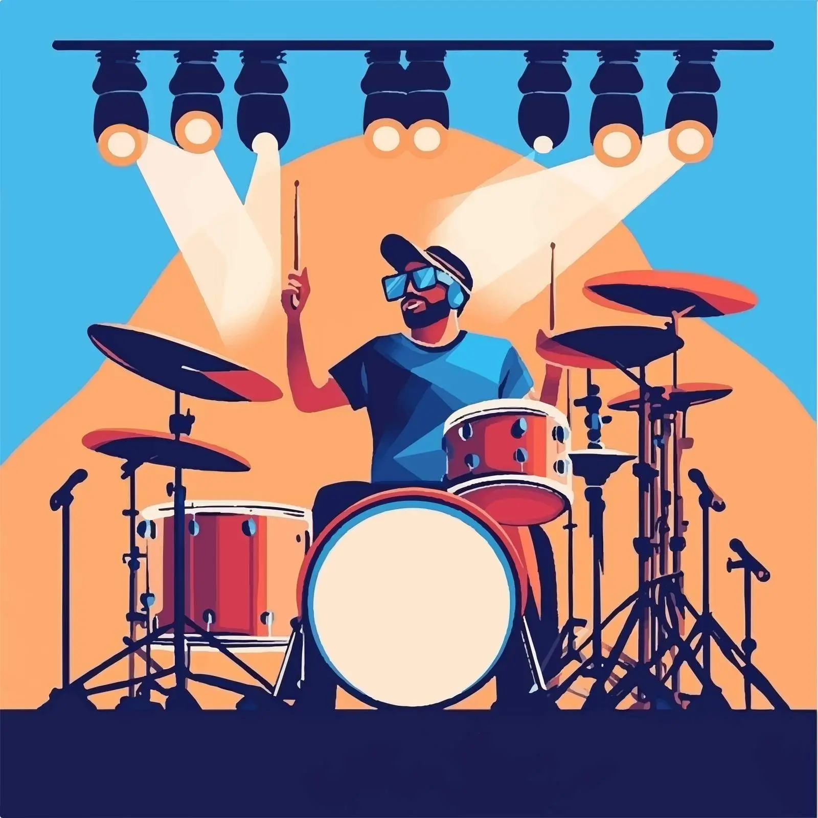 Drummer Performing Live at Music Festival — free download from Dotvec