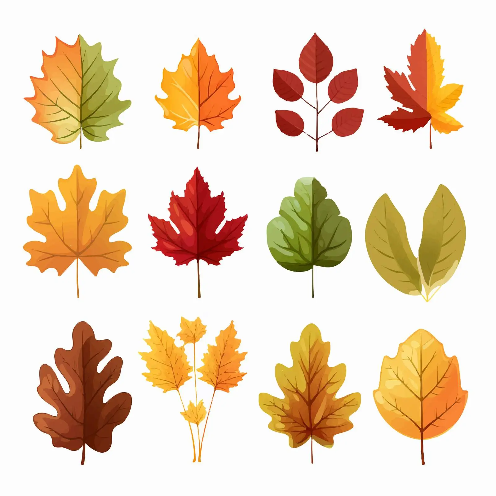 Dry Autumn Leaves of Oak, Ash, and Birch — free download from Dotvec