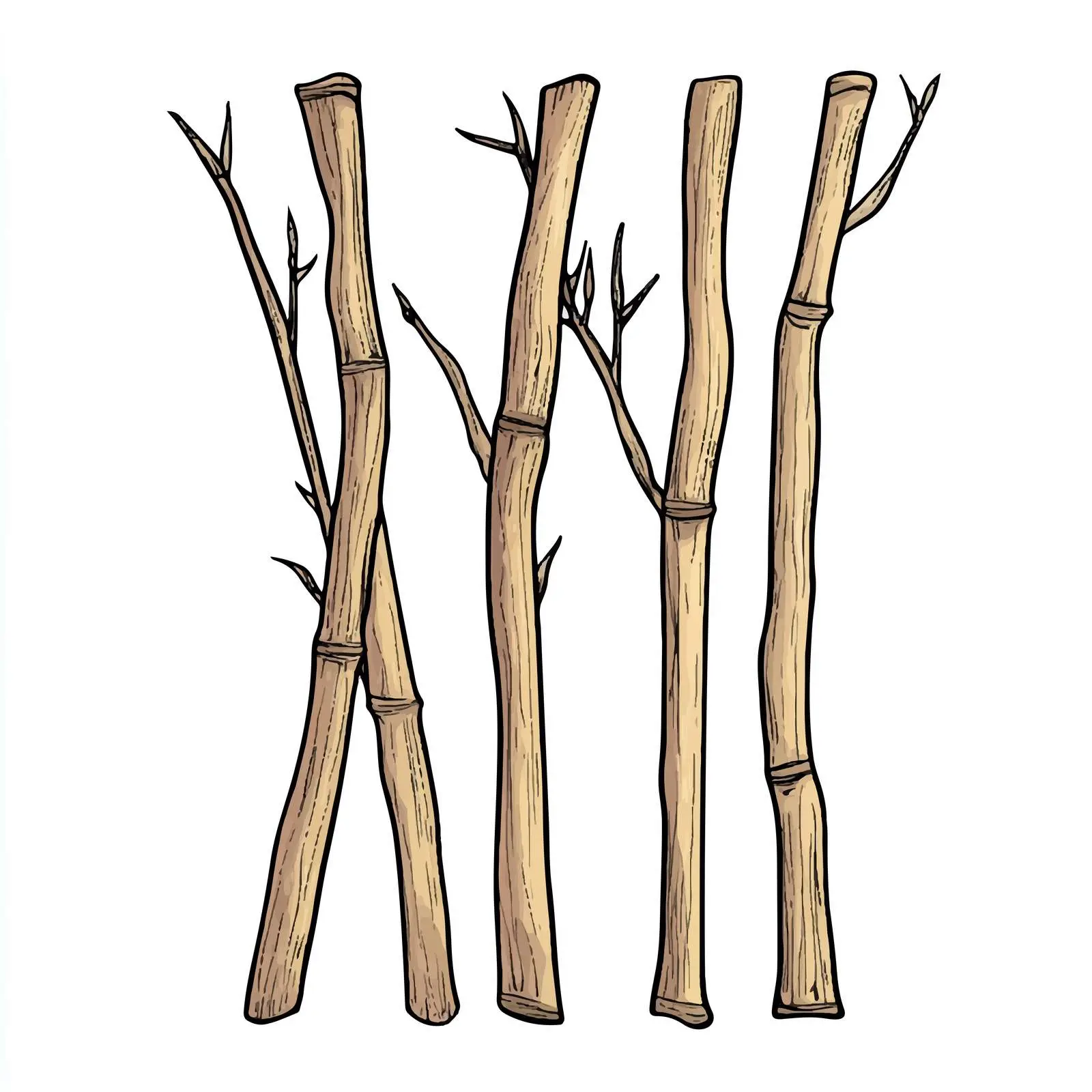 Hand-Drawn Bamboo Cartoon Vector Design — free download from Dotvec