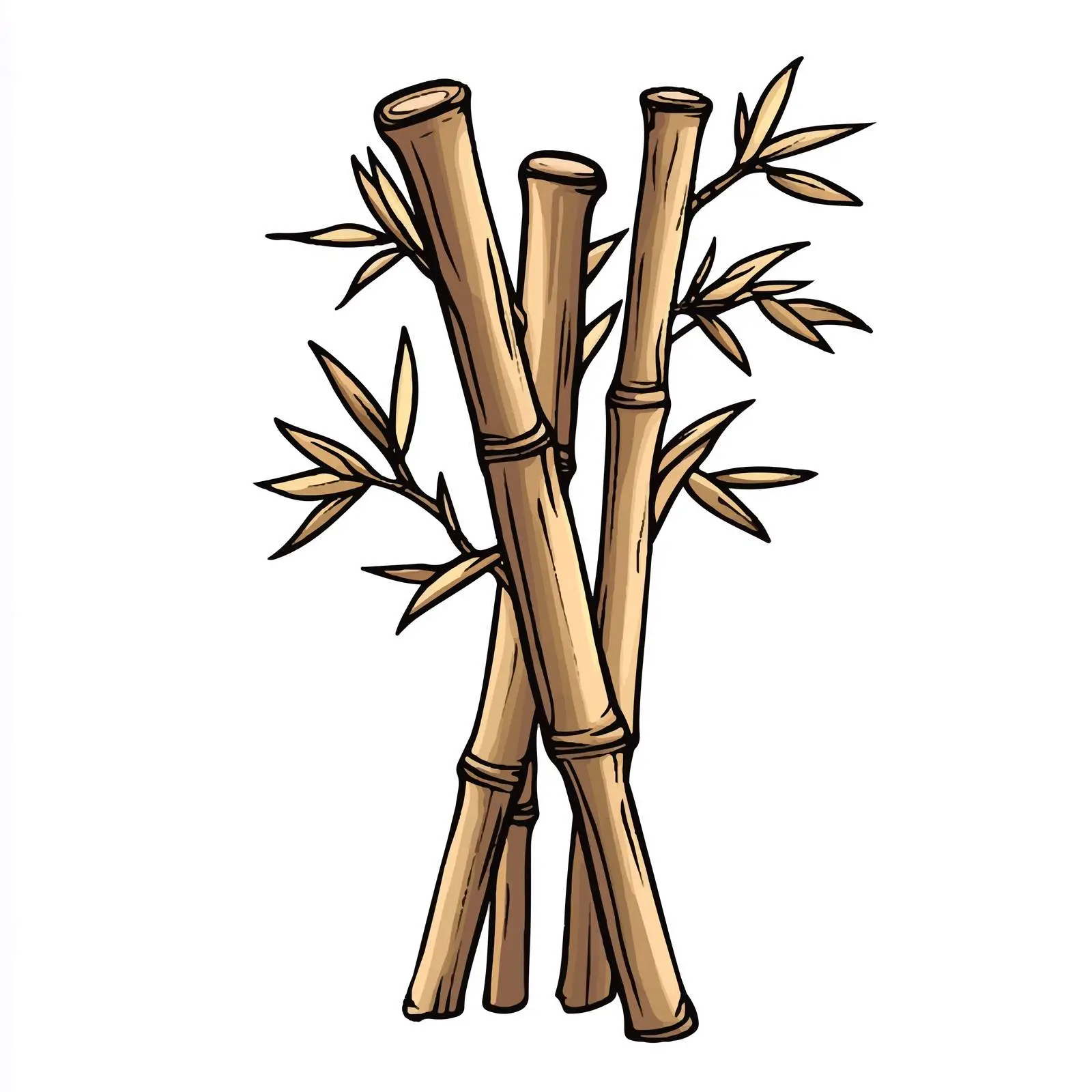 Hand-Drawn Dry Bamboo Vector Illustration — free download from Dotvec