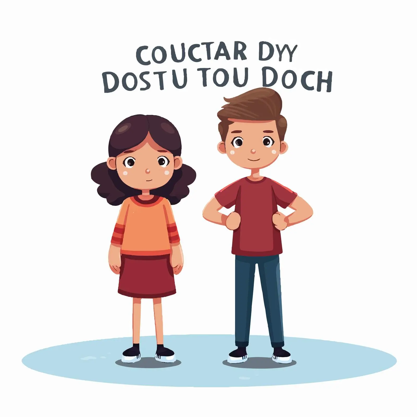 Cartoon Style Dry Cough Illustration with Kids — free download from Dotvec
