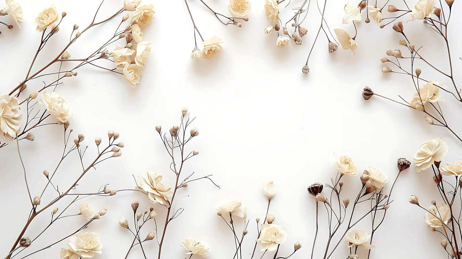 Dry Floral Leaves and Branches Flat Lay — free download from Dotvec