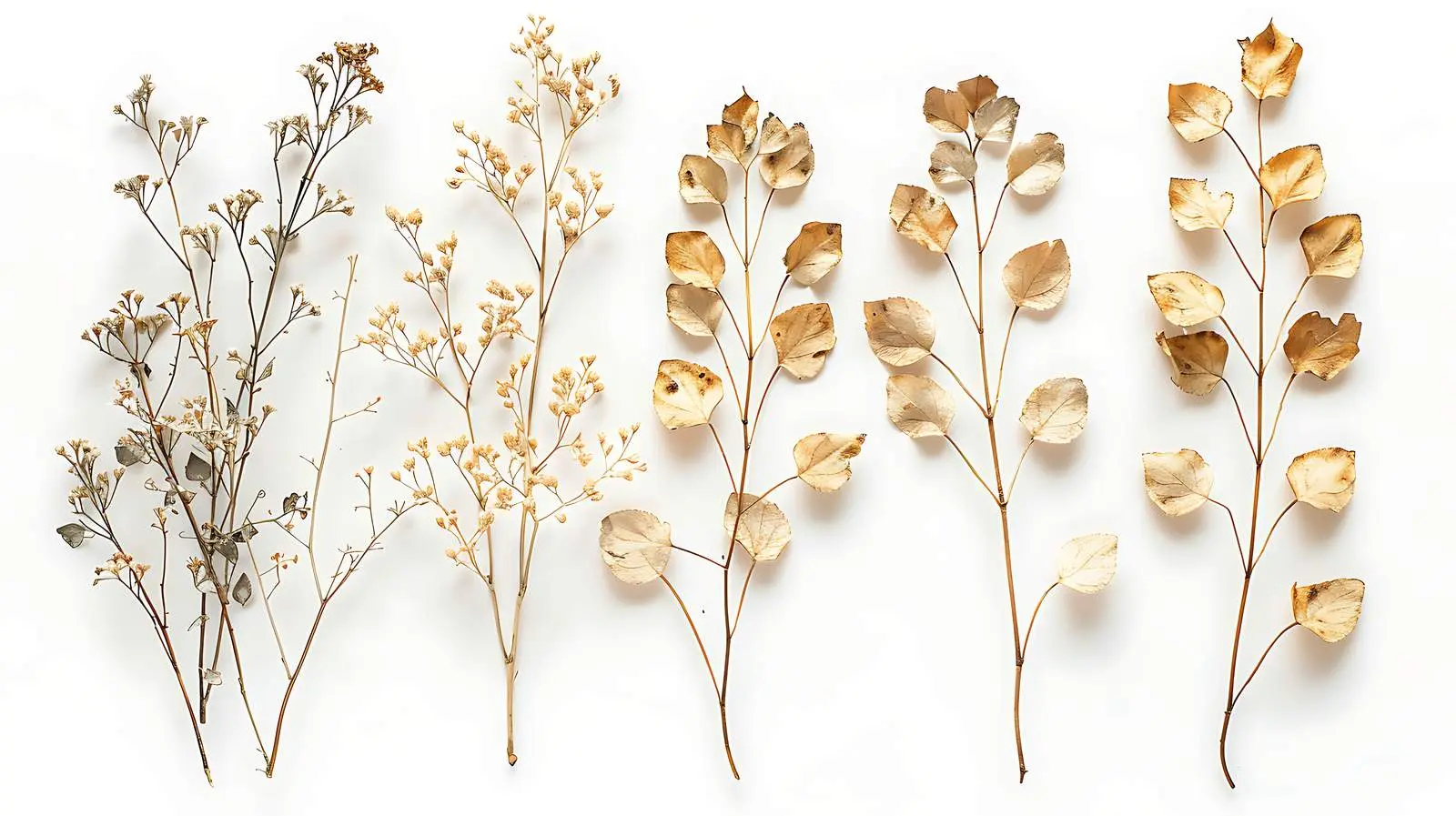 Dry Floral Leaves and Branches Flat Lay — free download from Dotvec