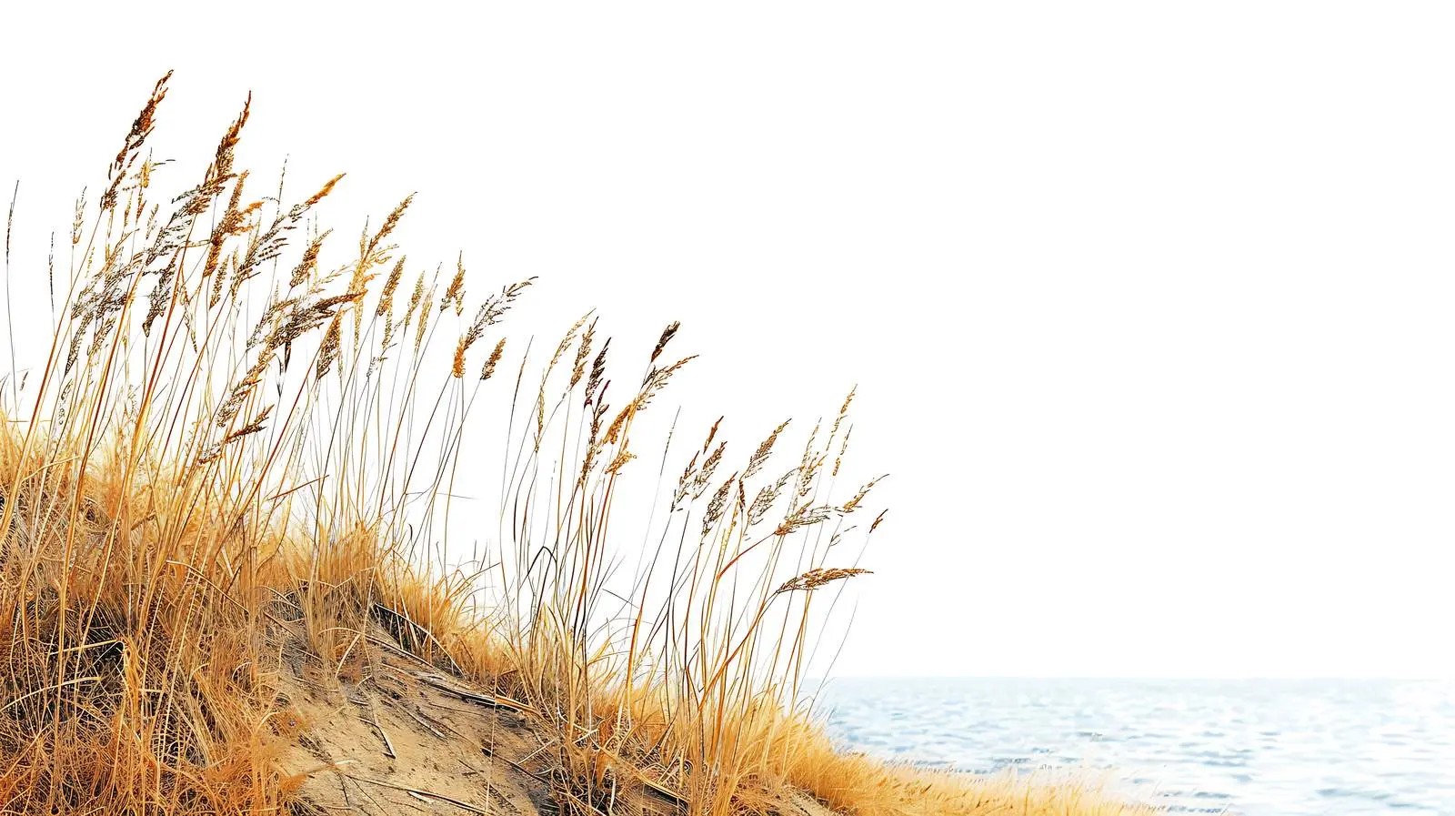 Dry Grass Landscape by the Sea – free beach image from Dotvec
