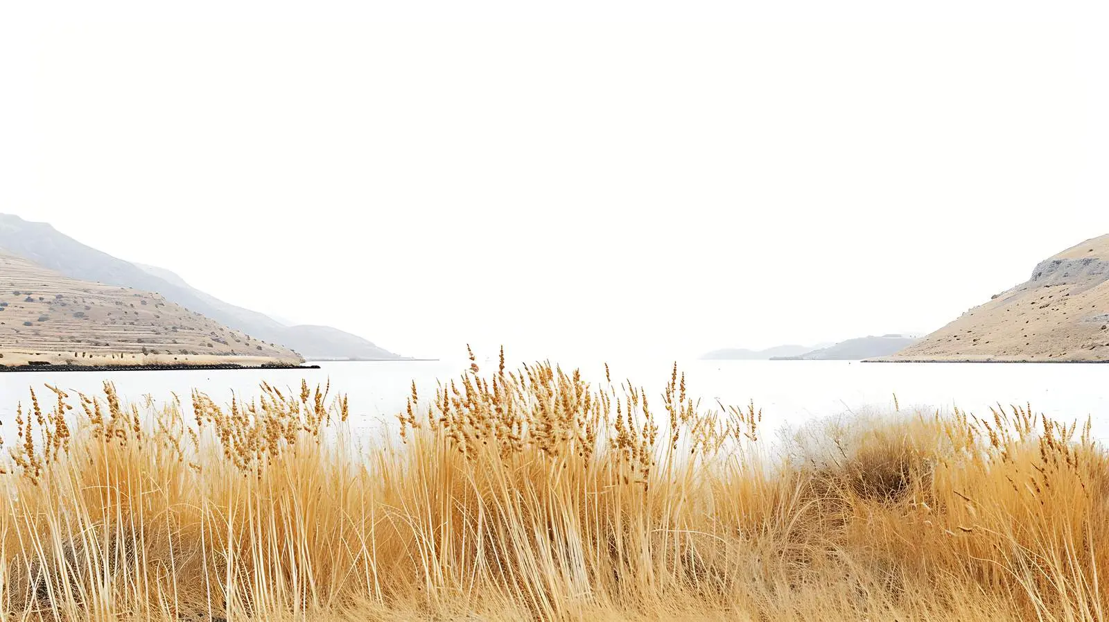 Dry Grass Landscape by the Sea – free hang image from Dotvec