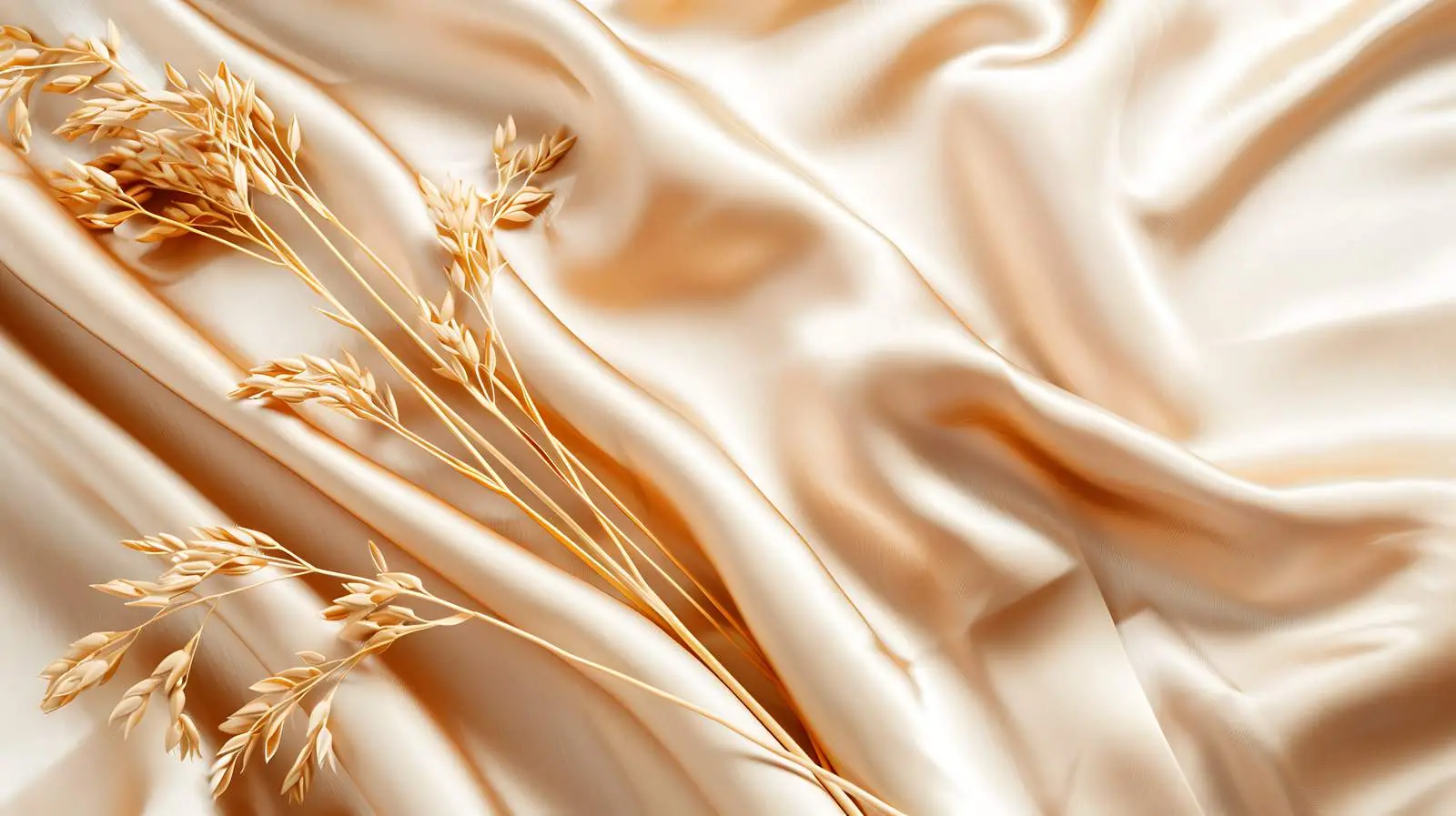 Dry Grass Stem on Golden Silk Cloth – free warm colors image from Dotvec